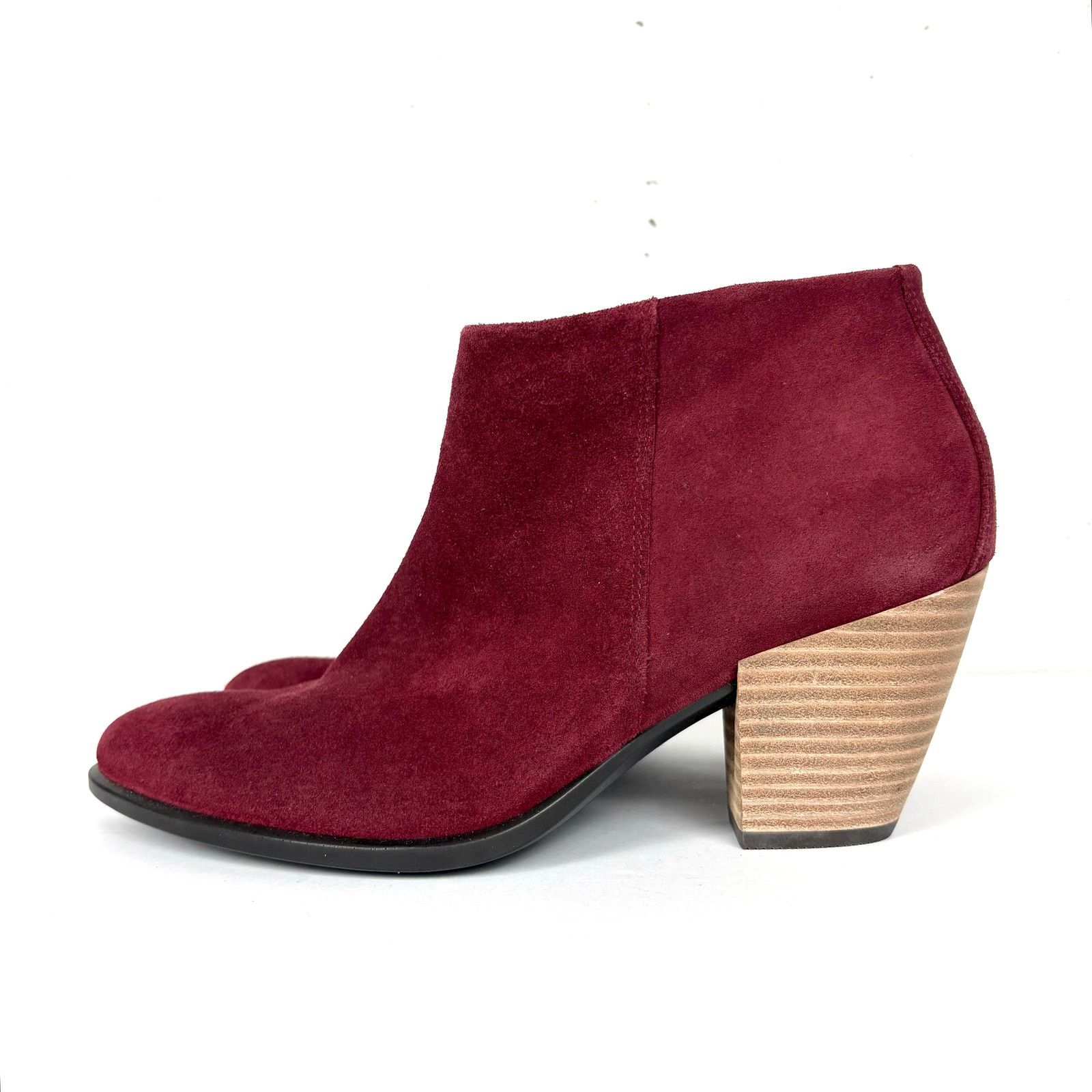 Ecco Ecco Shape 55 Western Ankle Boots Red Suede Block Heel 40 Size US 9 / IT 39 - 1 Thumbnail