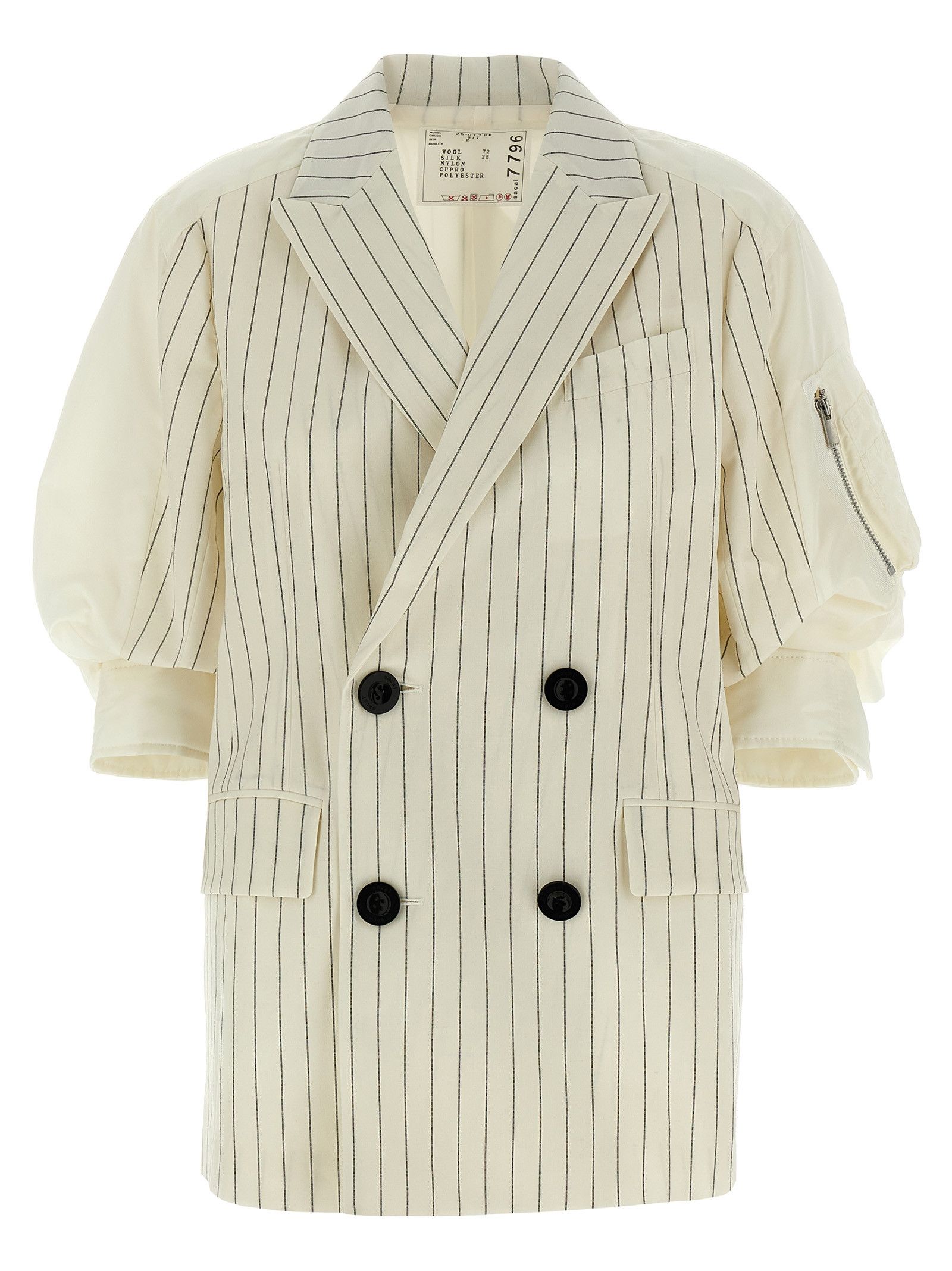 Sacai Pinstripe Blazer Size S / US 4 / IT 40 - 1 Thumbnail