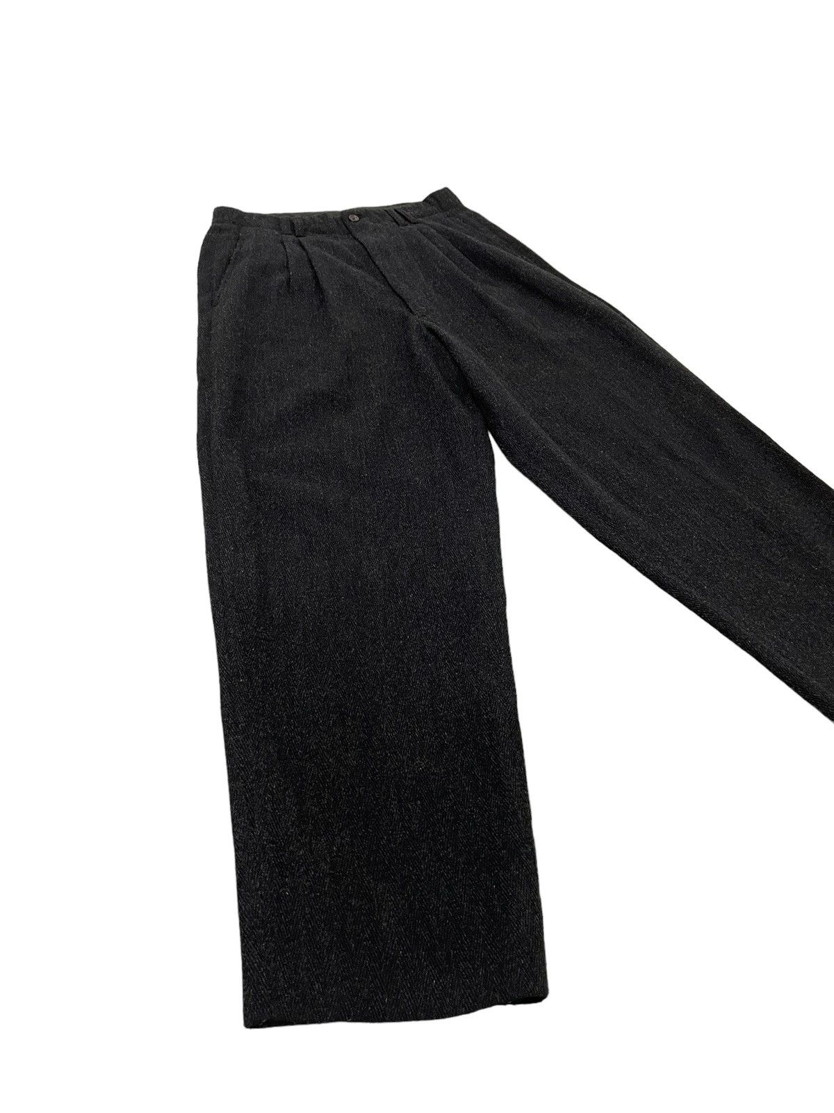 Comme des Garcons Vtg 90s CDGH Herringbones Wide Wool Trouser Tapered 6🟦5 Size US 29 - 3 Thumbnail