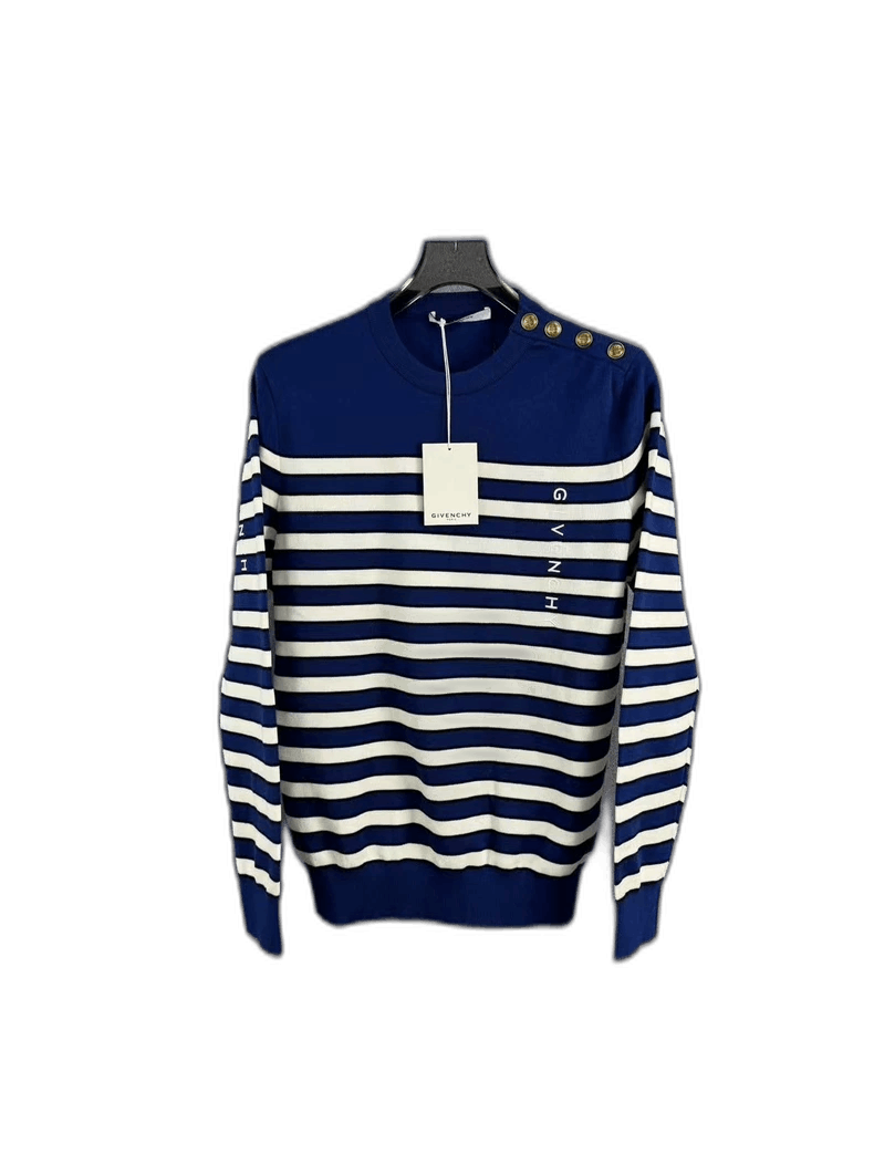 Givenchy Givenchy Blue Striped Knit Sweater Size S-yf Size US S / EU 44-46 / 1 - 1 Thumbnail