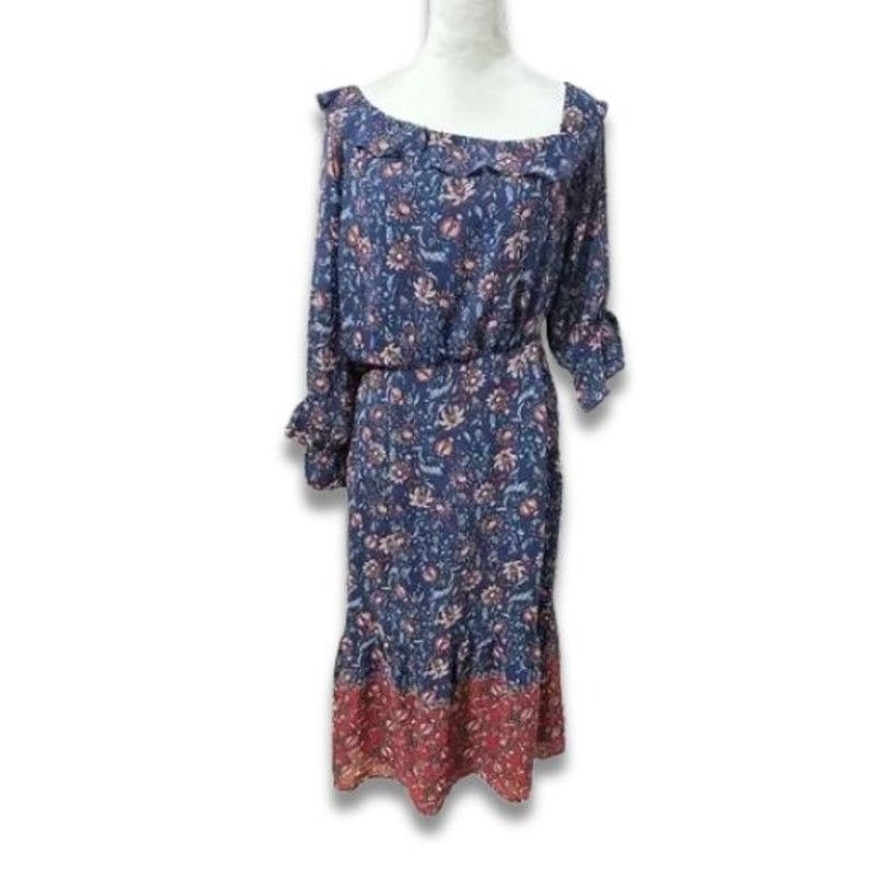 Other Collective Concepts Maxi Blouson Dress Ruffle Multicolor W L Size L / US 10 / IT 46 - 1 Thumbnail