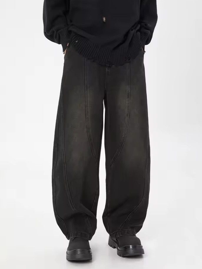 Japanese Brand Vintage Washed Black Micro Flare Straight Jeans Size US 29 - 3 Thumbnail