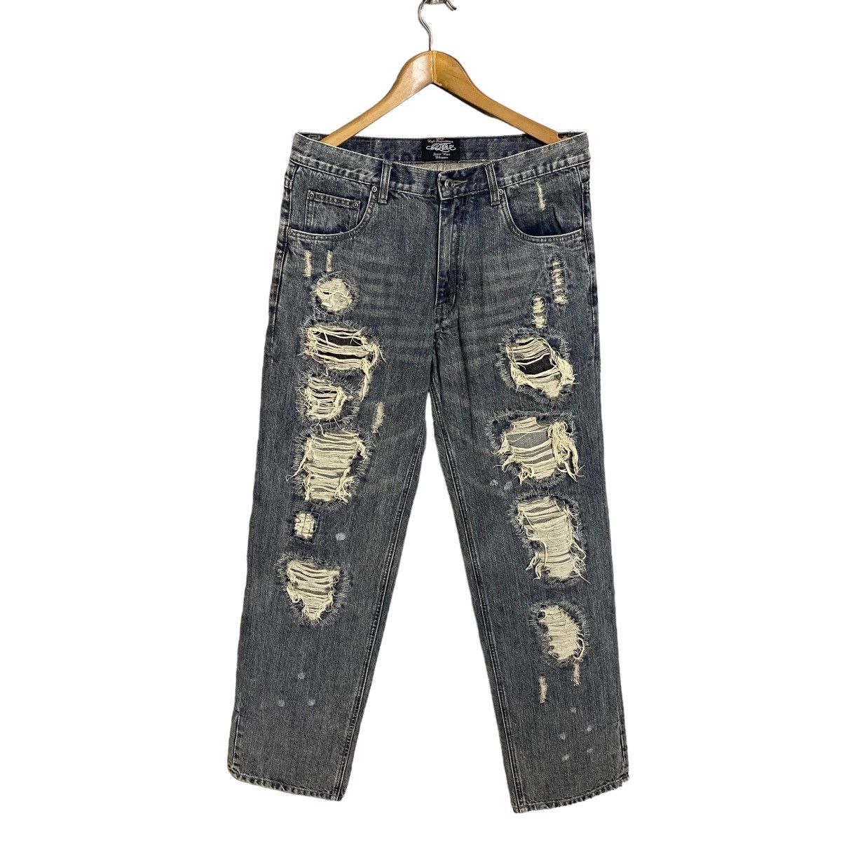 Japanese Brand Dhoper patchwork distressed denim Size US 34 / EU 50 - 9 Thumbnail