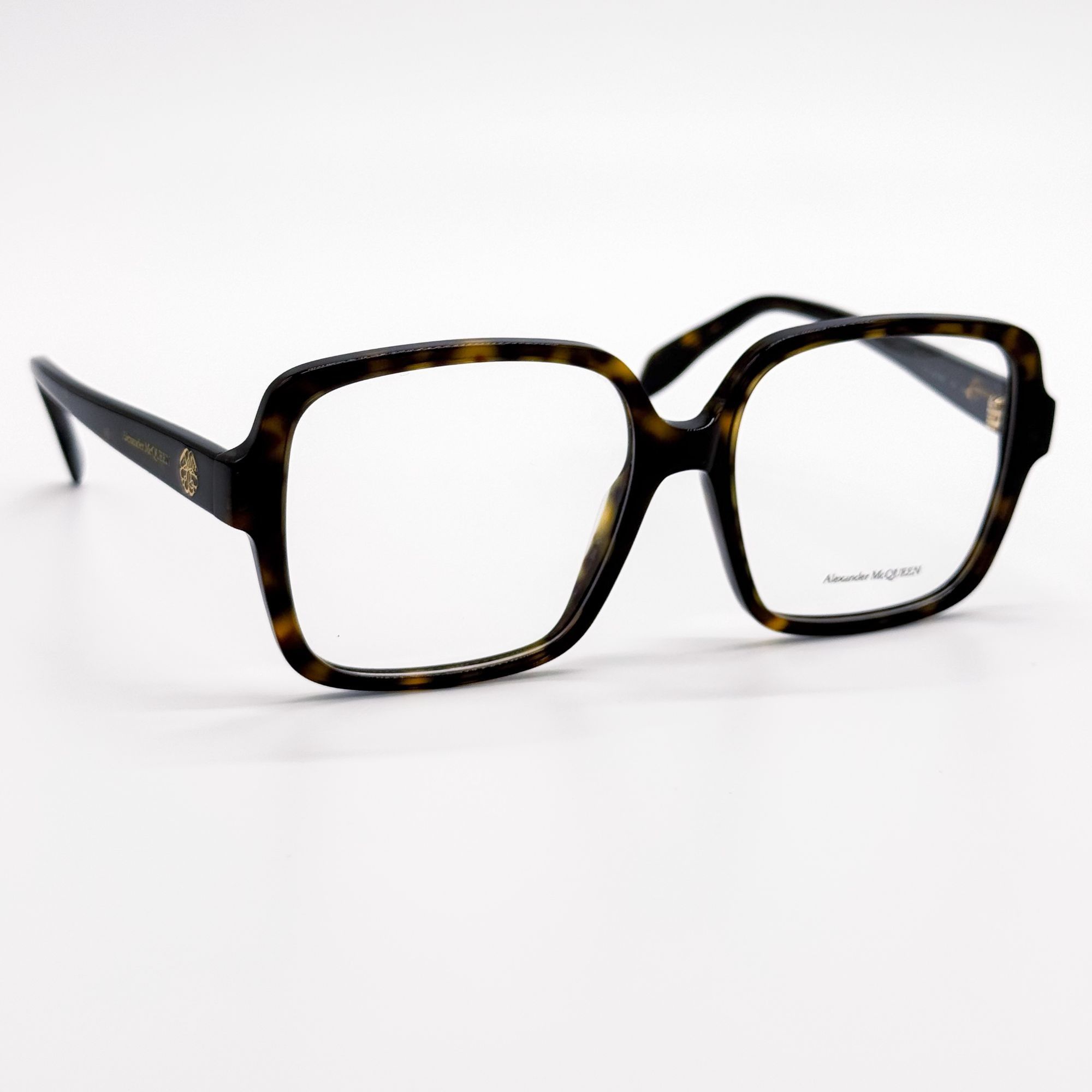 Alexander McQueen NEW ALEXANDER MCQUEEN EYEGLASSES AM0286O 002 SQUARE HAVANA W Size ONE SIZE - 4 Thumbnail