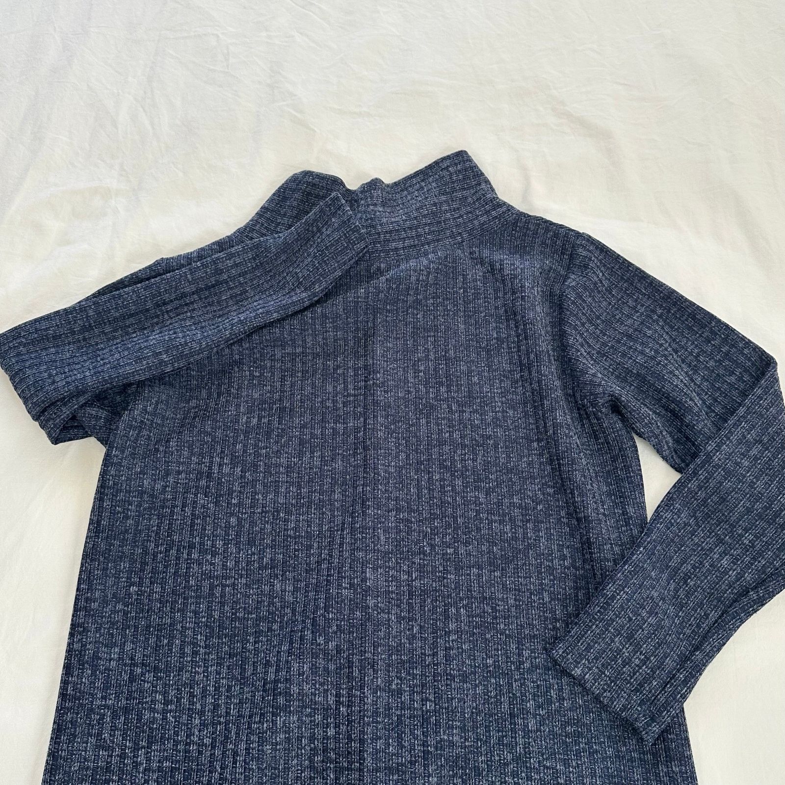 Other Max Studio Ribbed Geometric Navy Sweater Dress Cowl Neck S Size S / US 4 / IT 40 - 10 Thumbnail