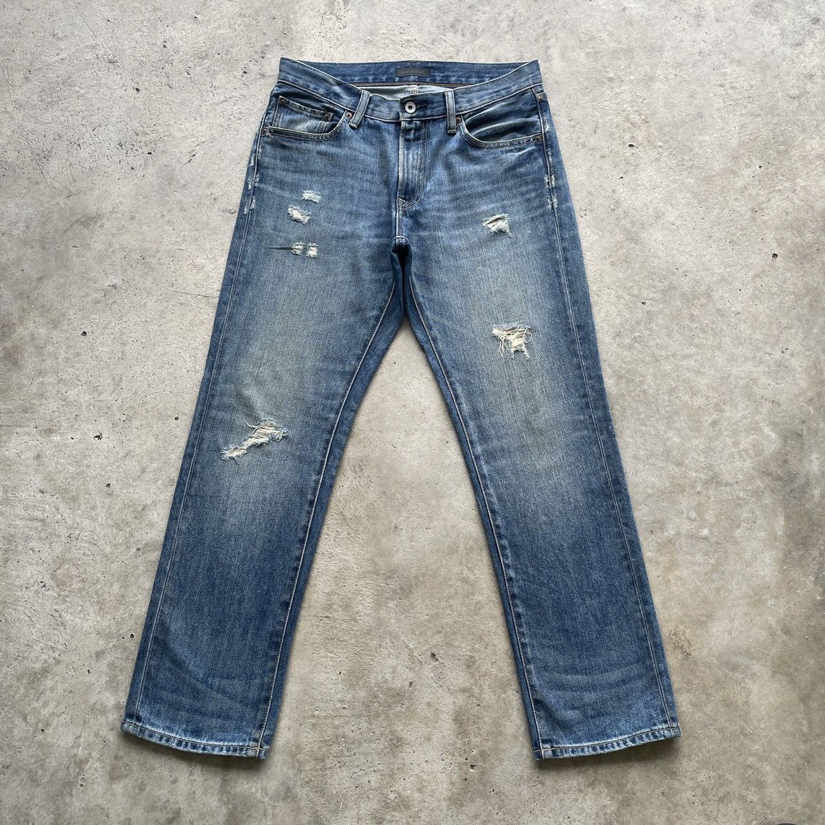 Japanese Brand × Jean × Vintage Vintage Japanese Brand Distressed Jeans Denim Faded Pants Size US 31 - 1 Thumbnail