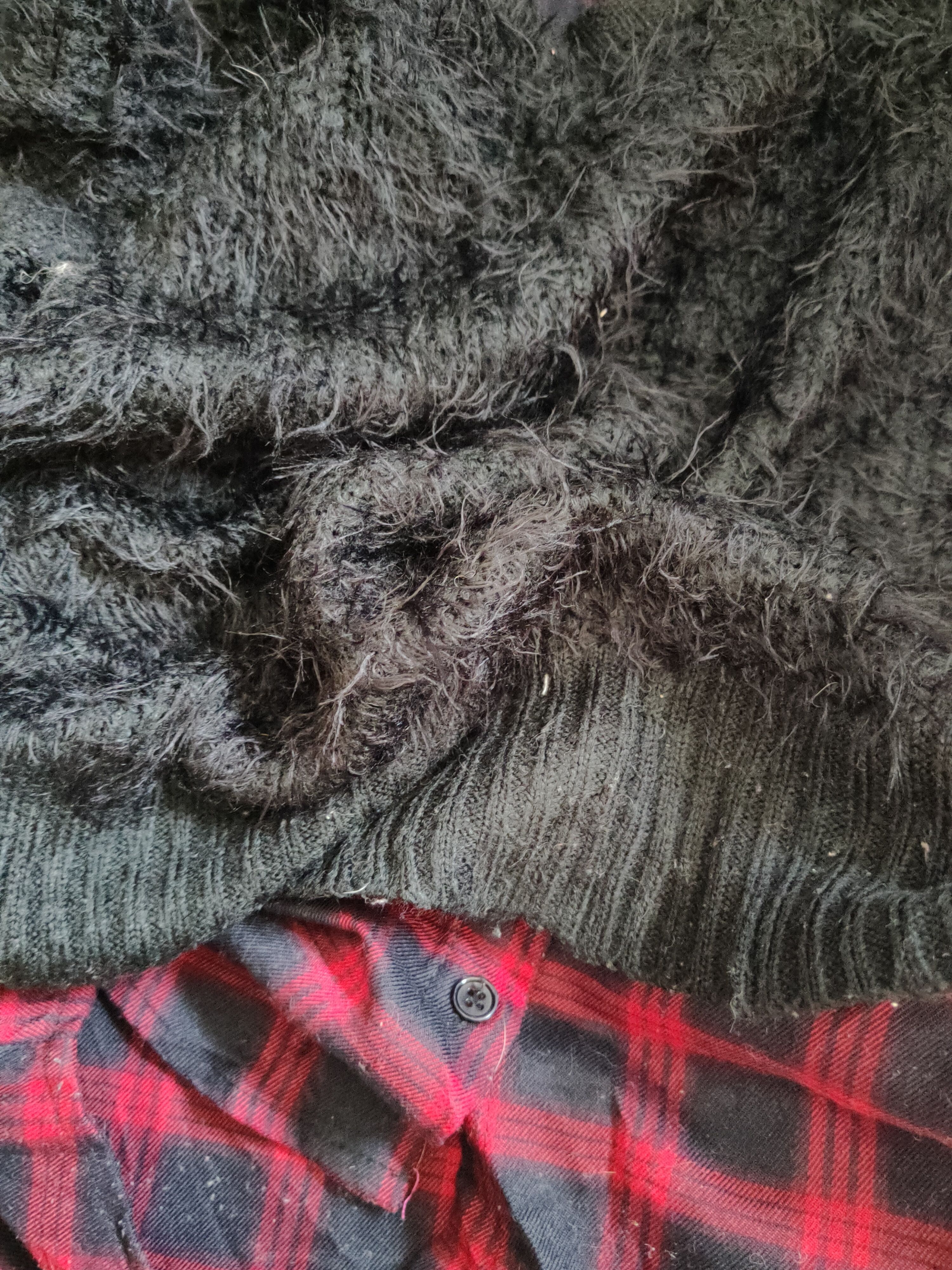 Vintage Japanese Brand Black Red Fur Mohair Knitwear #S2184 Size L / US 10 / IT 46 - 10 Thumbnail