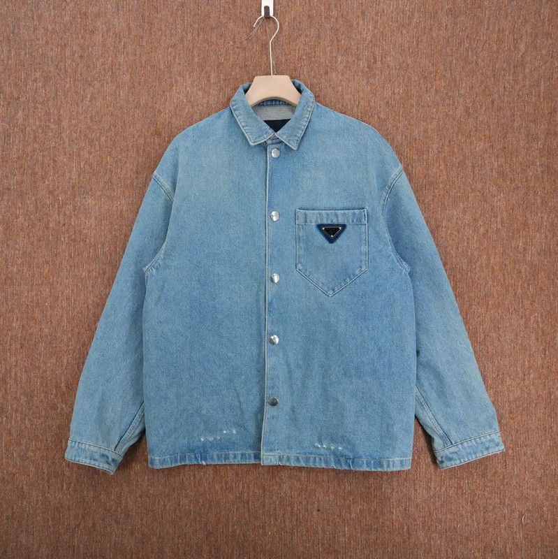 Prada Prada Blue Denim Logo Men's Jacket Size US XL / EU 56 / 4 - 1 Thumbnail