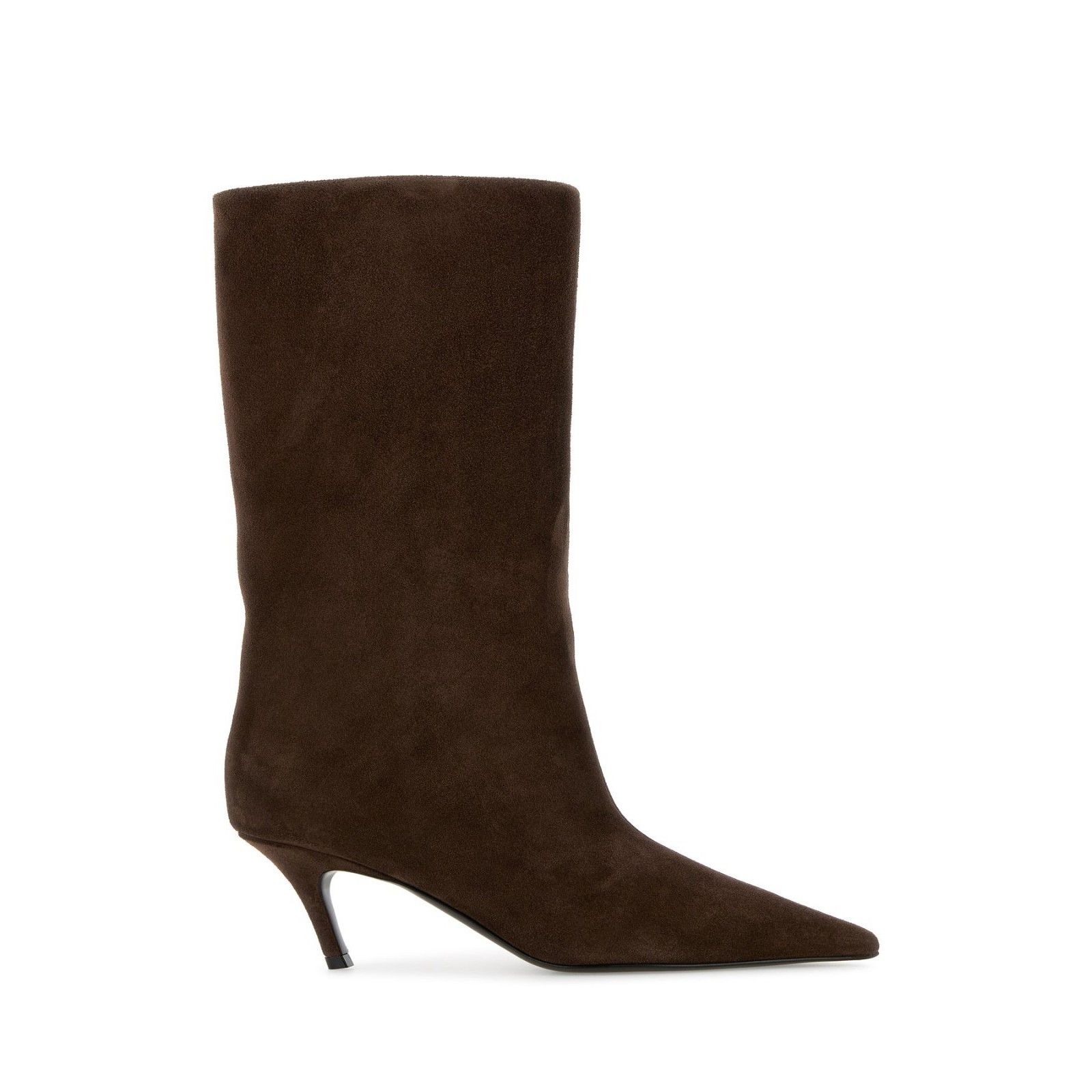 AMINA MUADDI Fiona Brown Suede 60mm Heel Boots New & Authent