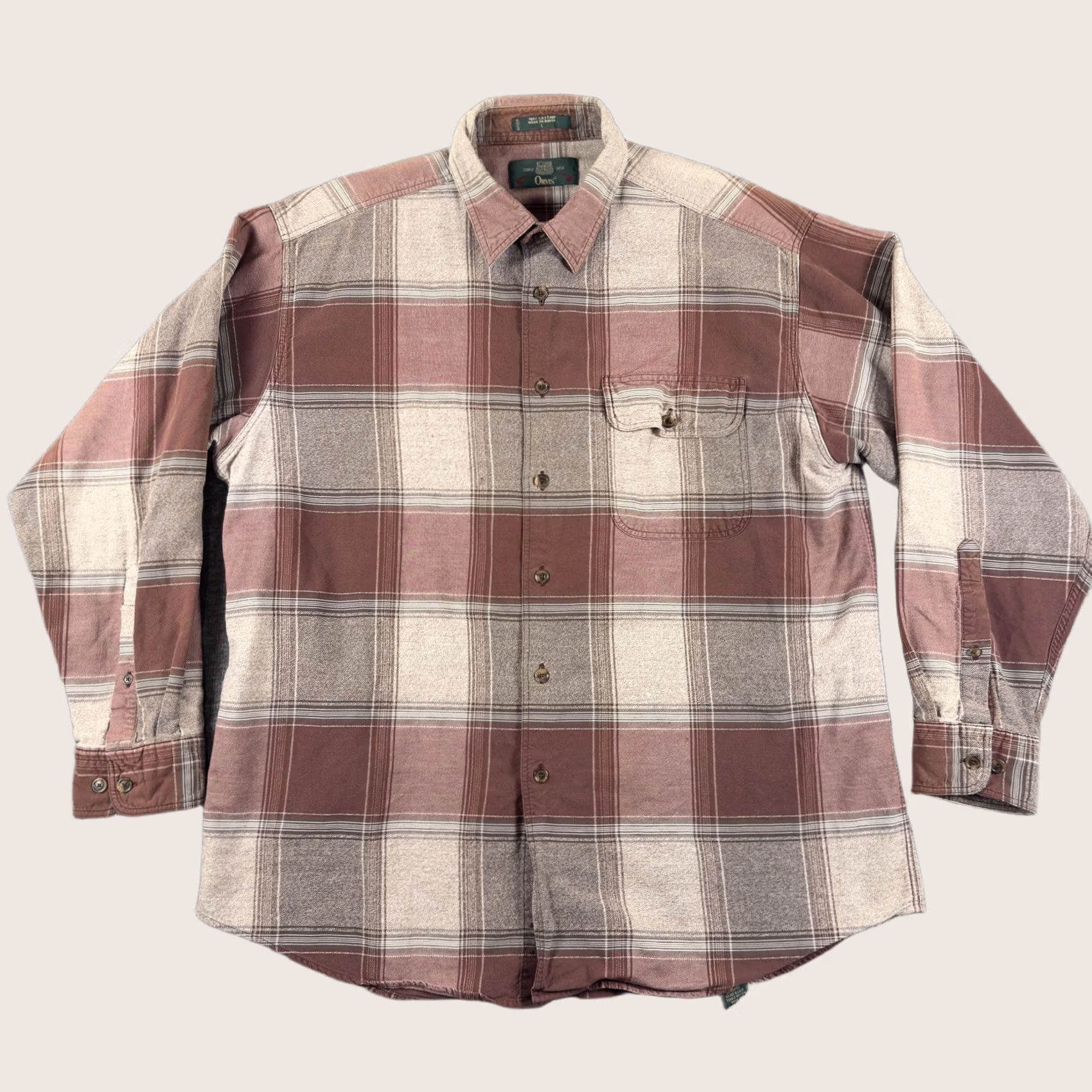 Orvis VINTAGE Orvis Shirt Mens Large Brown Plaid Flannel Button Front Long Sleeve Size US L / EU 52-54 / 3 - 1 Thumbnail
