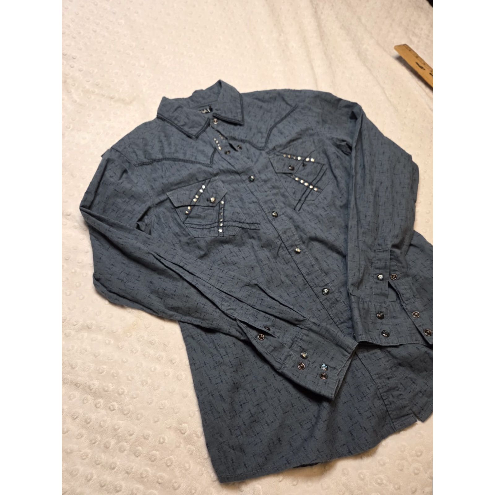 Vintage Cruel Girl Womens M Blue Floral Embroidered Back Long Sleeve Snap Western Shirt Size M / US 6-8 / IT 42-44 - 4 Thumbnail