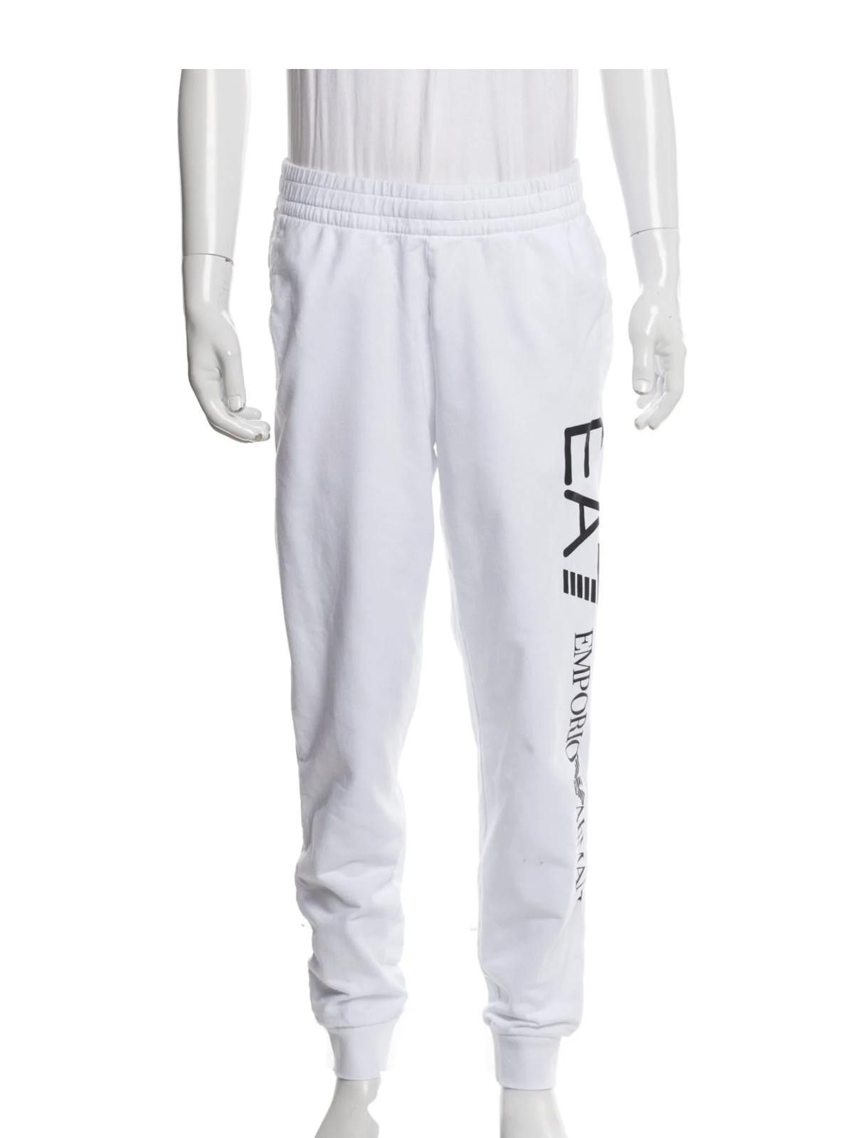 Emporio Armani White Graphic Print Joggers Size: XL