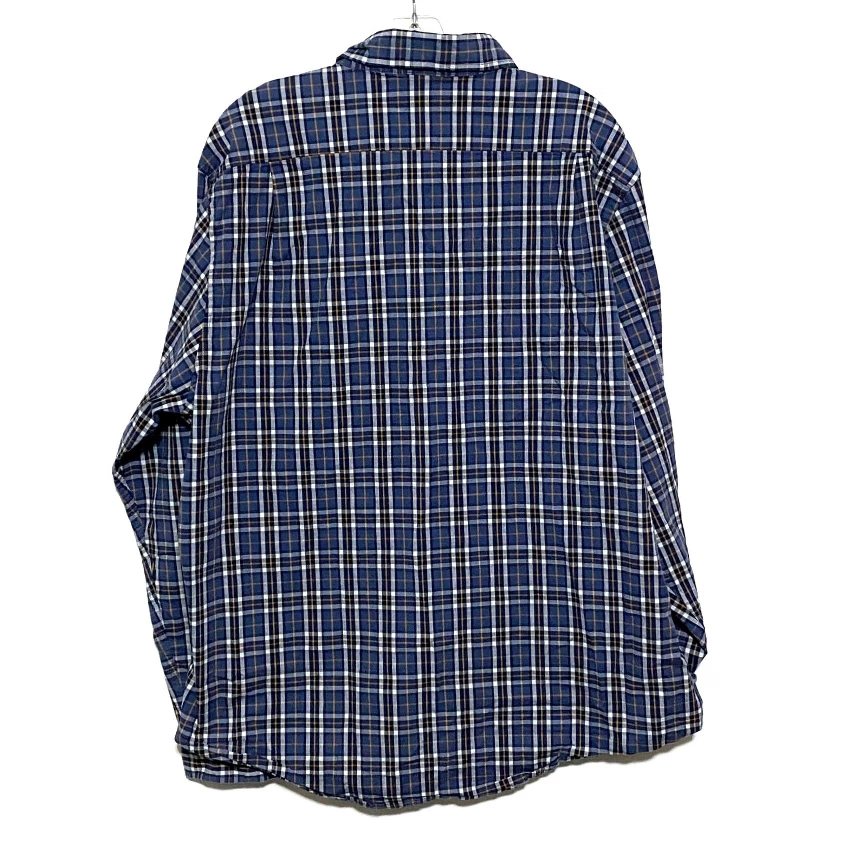 Vintage VINTAGE Tailor Luxe Performance Mens 2XL Blue Plaid Button-Down Shirt Flip Cuffs Shirt Mens Blue Plaid Button-Down Size US XXL / EU 58 / 5 - 3 Thumbnail