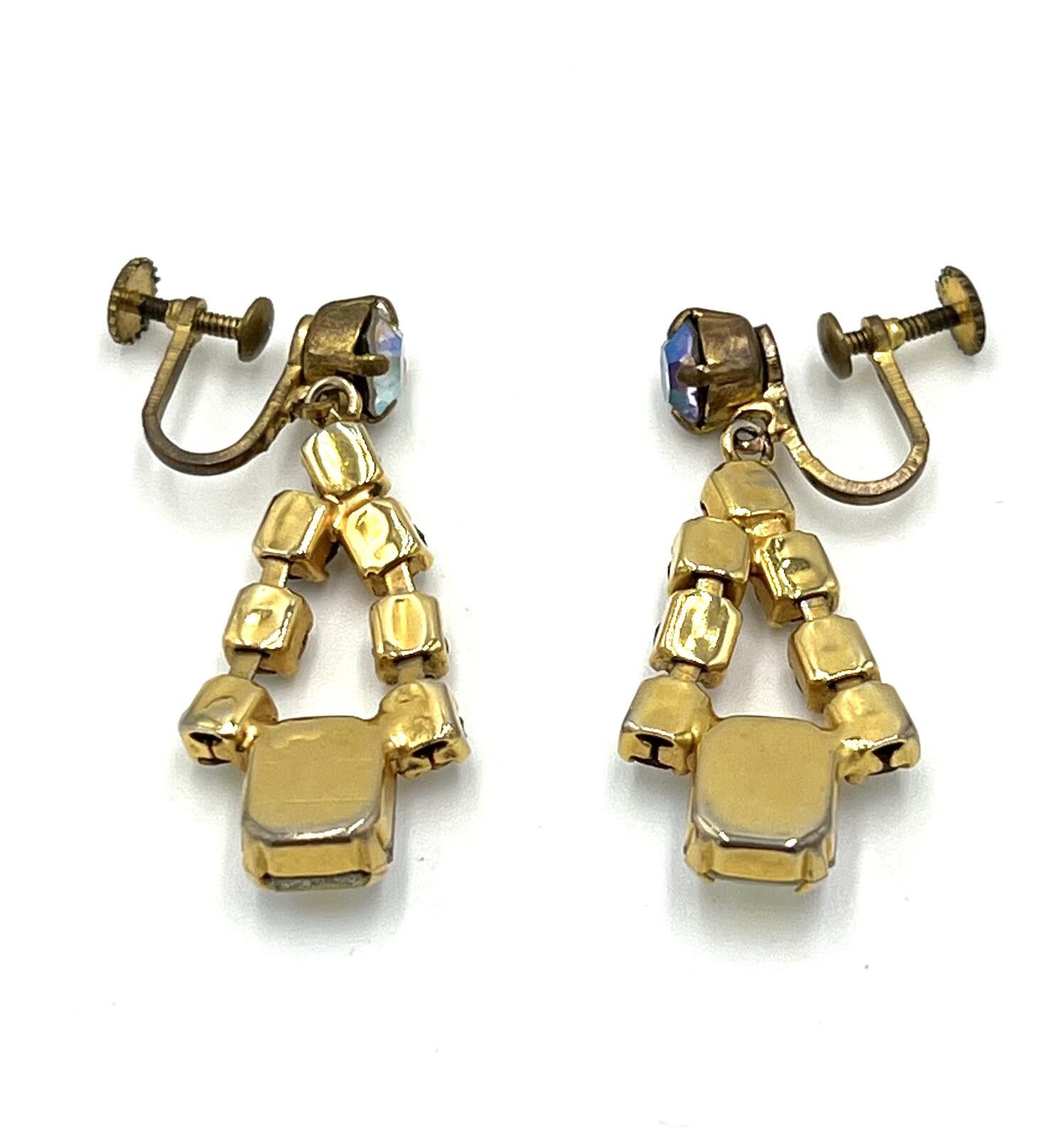 Other Austrian Aurora Borealis Rhinestone Dangle Earrings Size ONE SIZE - 4 Thumbnail