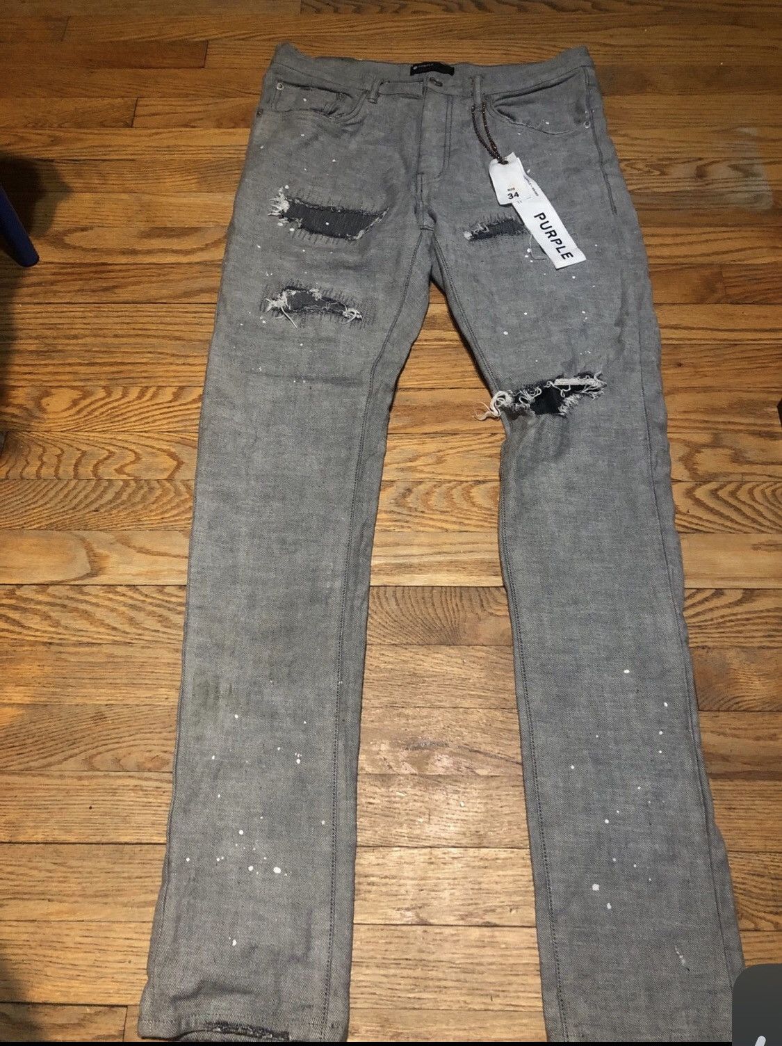 Purple Brand Grey designer purple jeans Size US 34 / EU 50 - 5 Thumbnail