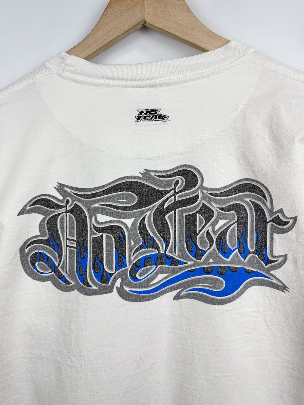 No Fear 🇺🇸💀 Vintage 90s No Fear Blue Fire Y2K T-Shirt Rare Retro Size US XL / EU 56 / 4 - 5 Thumbnail