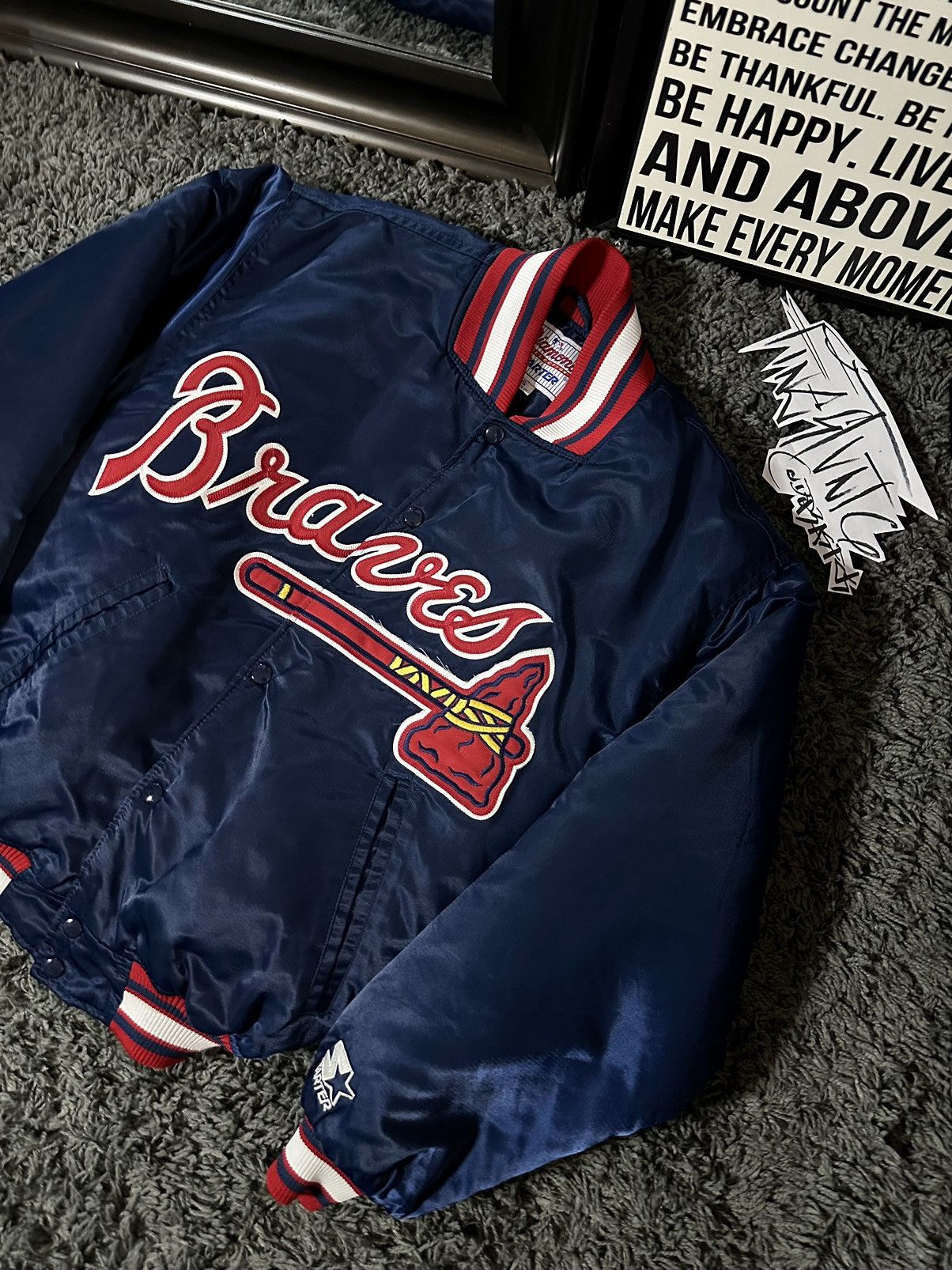 Starter Vintage Atlanta Braves Starter Satin Jacket Size US M / EU 48-50 / 2 - 3 Thumbnail