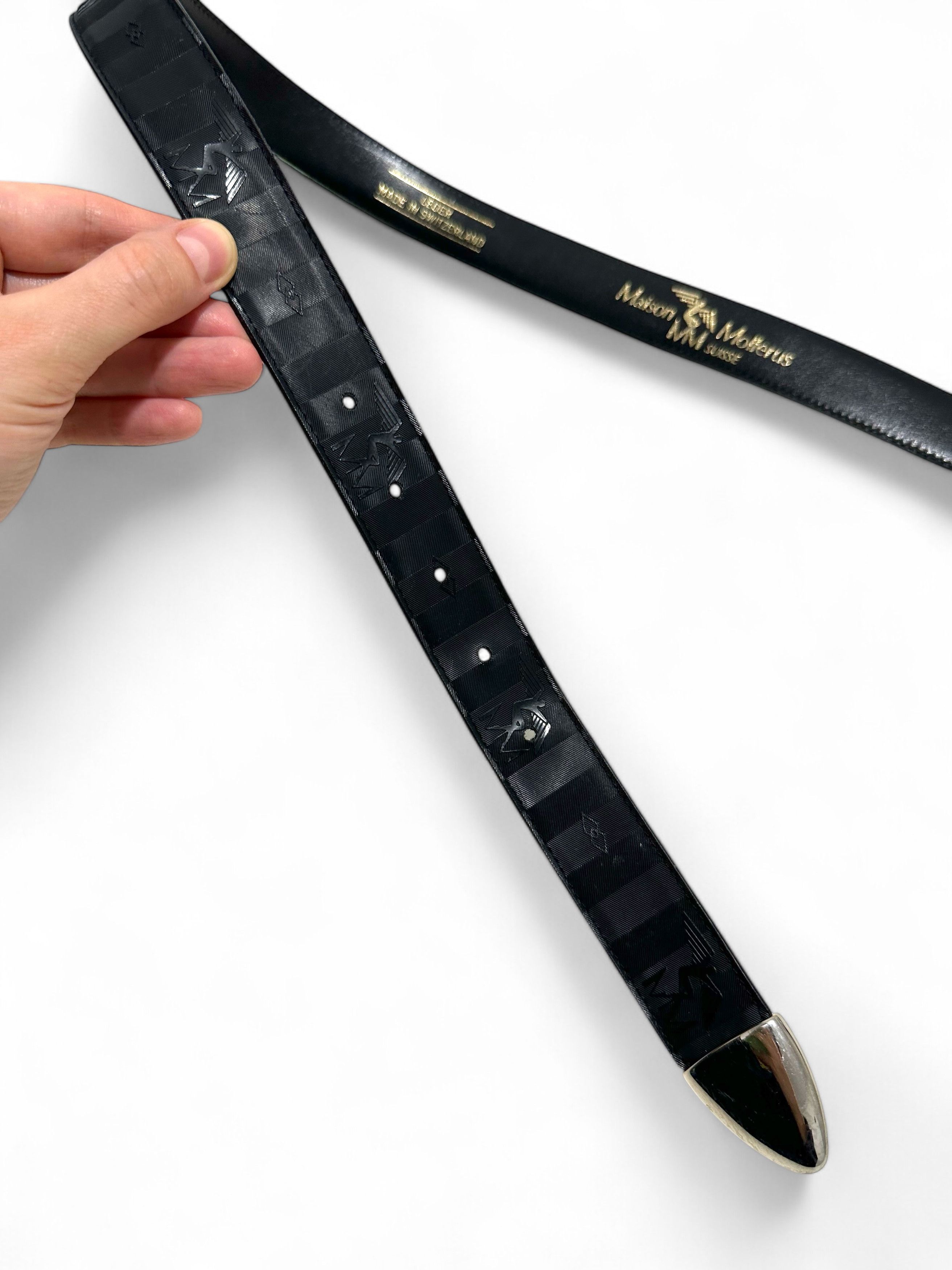 Maison Mollerus Vintage Maison Mollerus Leather Black Belt S-M Size ONE SIZE - 9 Thumbnail