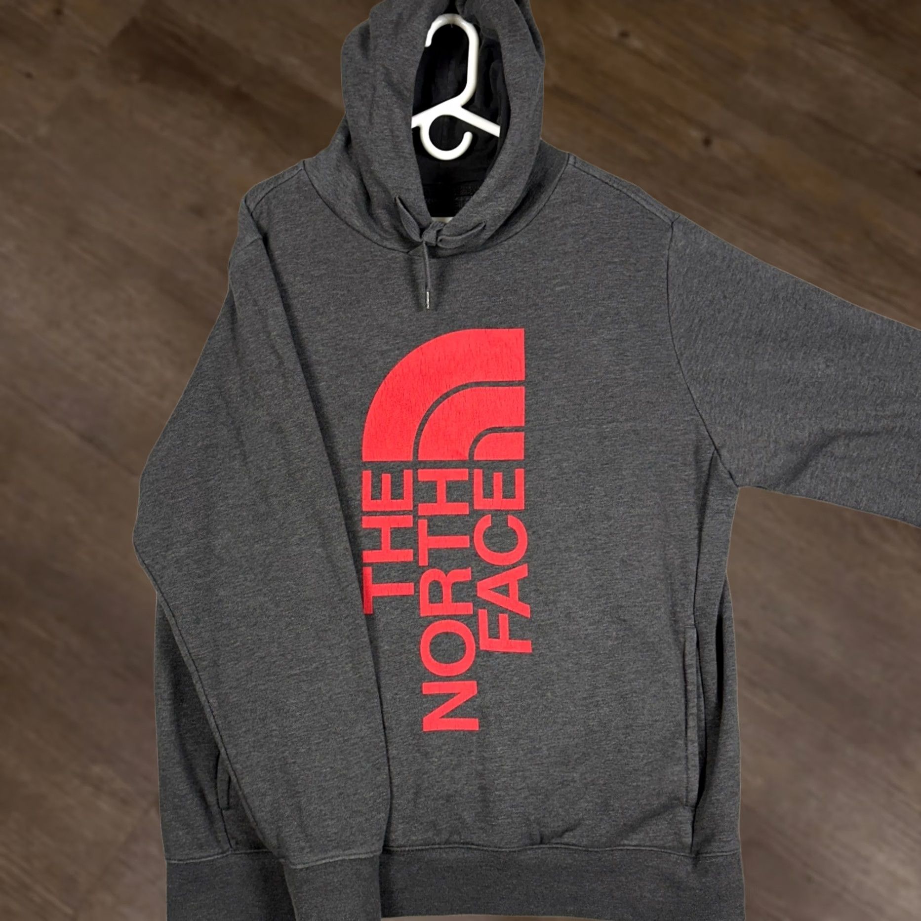 The North Face The North Face Hoodie Mens XL Grey Vertical Logo Graphic Print Sweatshirt Size US XL / EU 56 / 4 - 1 Thumbnail