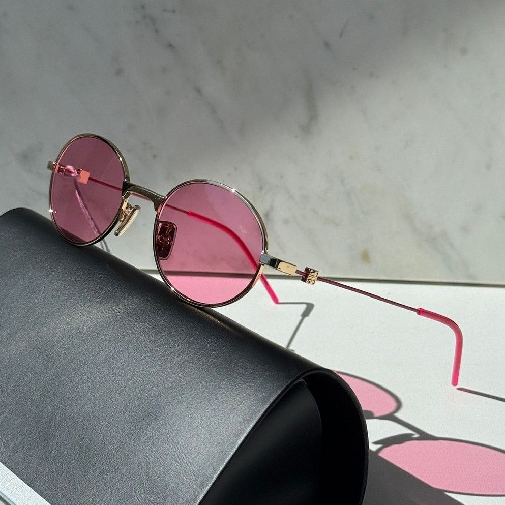 Givenchy NEW Givenchy GV40107U Oval Gold Pink Sunglasses $450 Size ONE SIZE - 5 Thumbnail