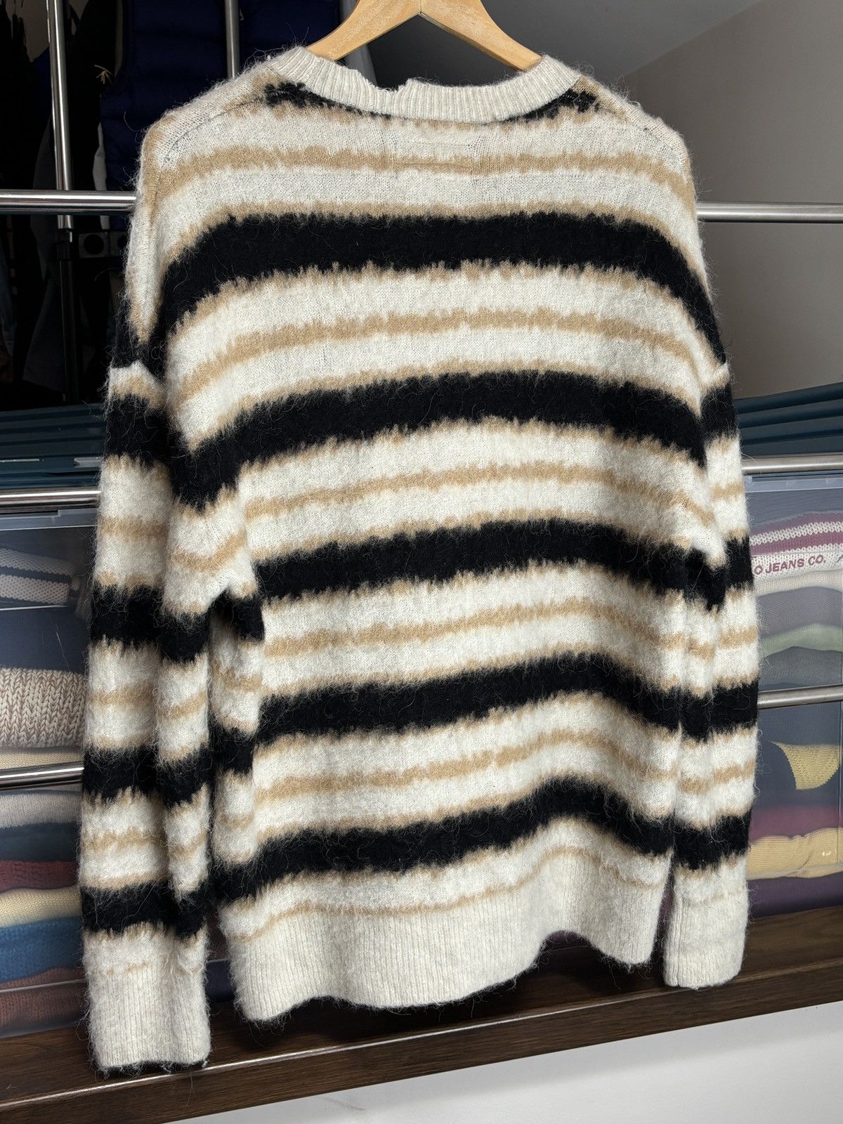 Allsaints AllSaints Striped Wool Alpaca Oversized Sweater Marni Vibe Size US S / EU 44-46 / 1 - 6 Thumbnail