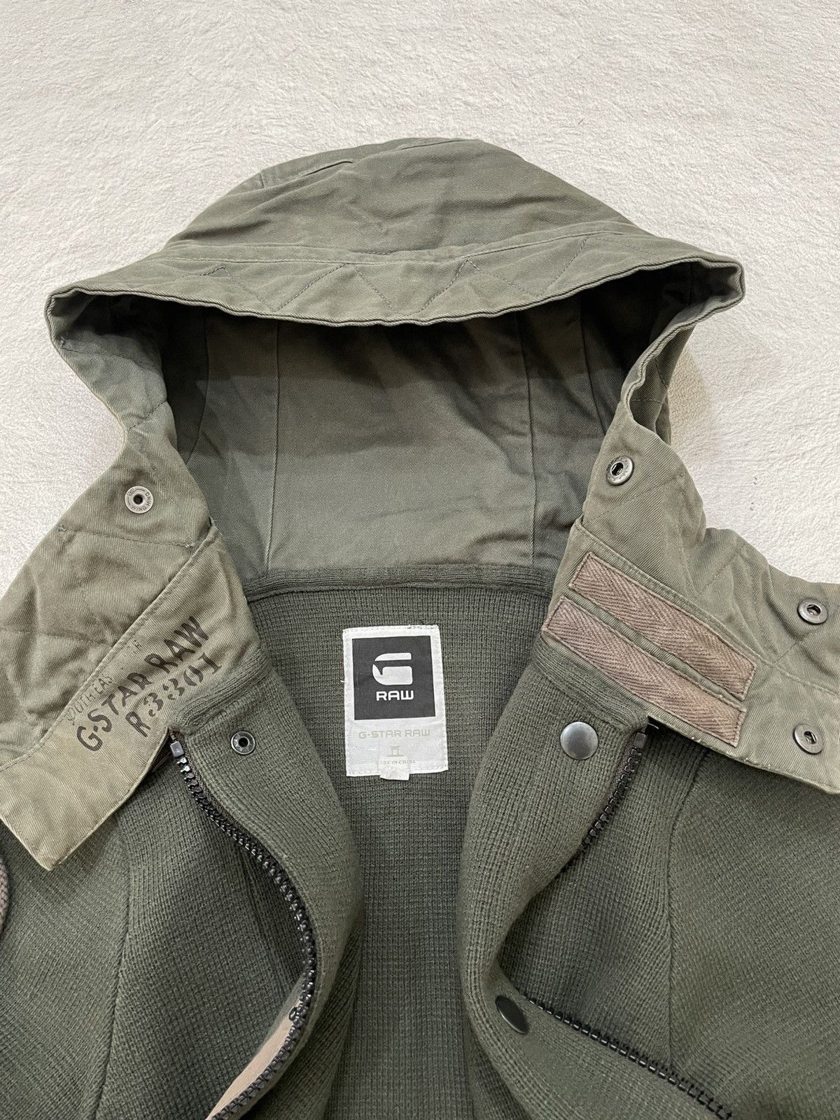 Japanese Brand G-Star Raw R3301 Technical Knit Hooded Jacket Olive Utility Size US M / EU 48-50 / 2 - 7 Thumbnail