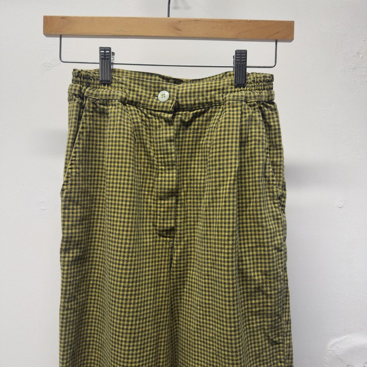 Vintage Vintage Green Checkered Trouser Pants ERD Grunge Chrome Size 26" / US 2 / IT 38 - 3 Thumbnail