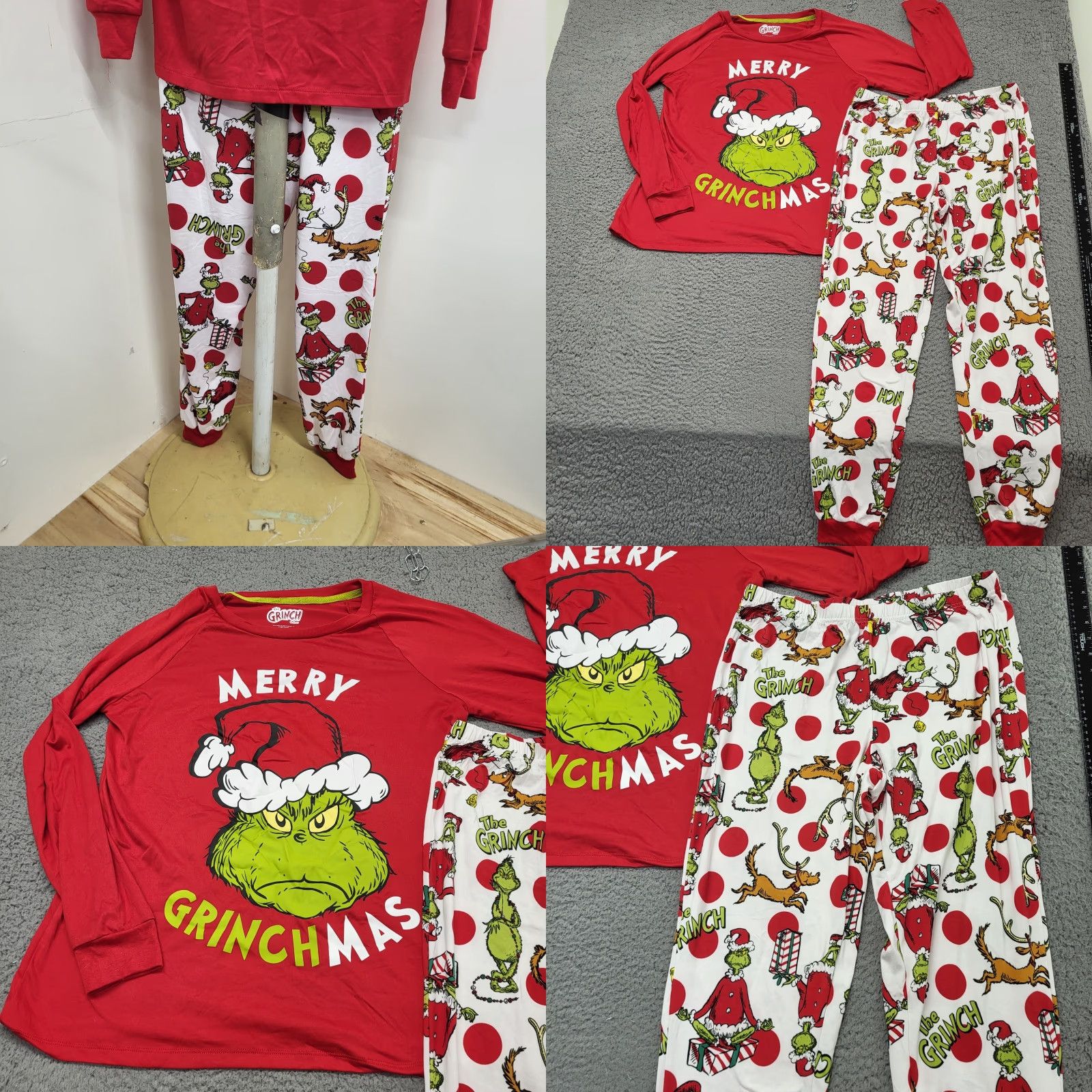 Vintage THE GRINCH DR.SEUSS Pajamas Women's Sz S Red/green Christmas 2 Piece Set Pajama Set Shirt? No. Size ONE SIZE - 8 Thumbnail
