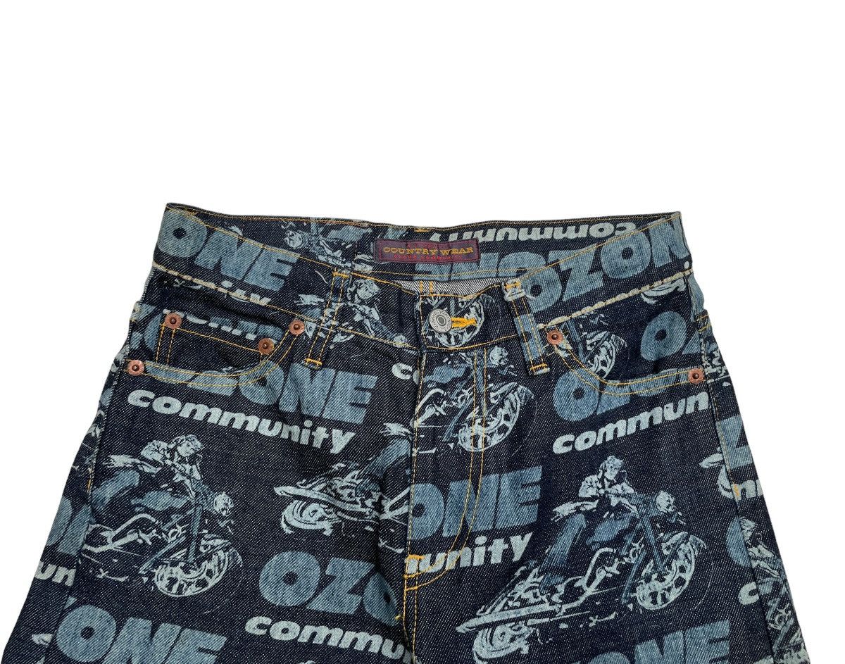 If Six Was Nine × Japanese Brand × Le Grande Bleu (L.G.B.) Very Rare Vintage Brand Ozone Full Print Flared Jeans 1990s Size US 26 / EU 42 - 3 Thumbnail