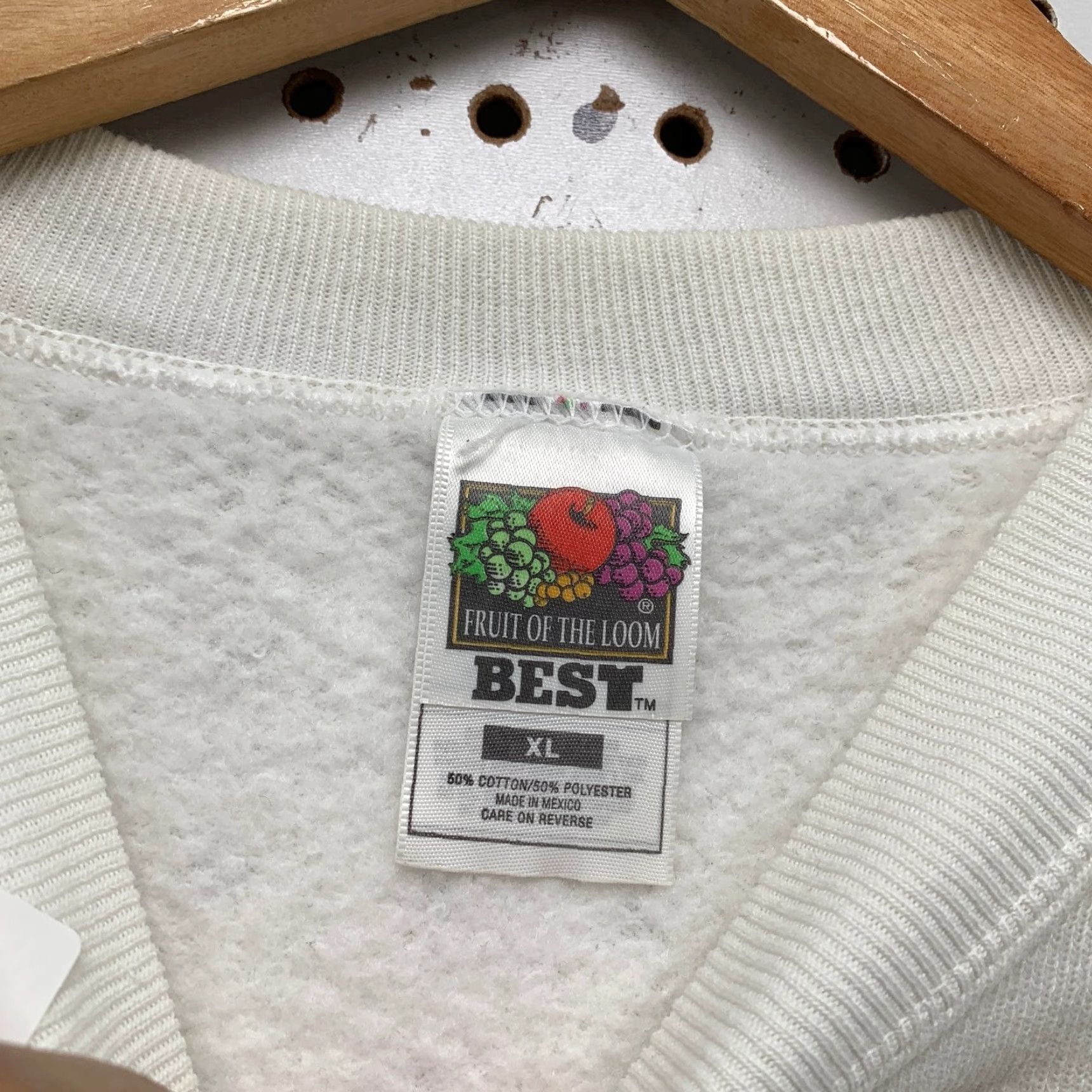 Fruit Of The Loom VINTAGE America German Funny Sweatshirt Mens XL White Fleece Crewneck Size US XL / EU 56 / 4 - 5 Thumbnail