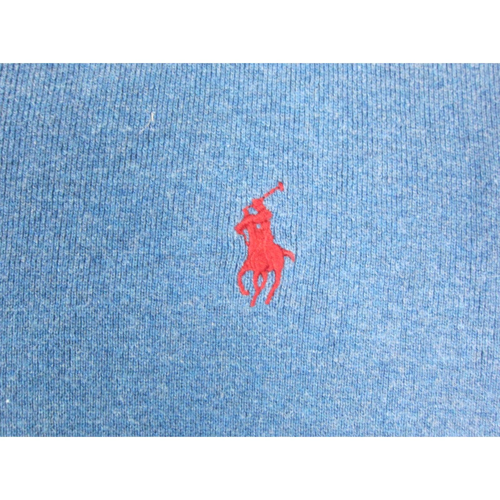 Polo Ralph Lauren VINTAGE Polo Ralph Lauren Sweater Men 2XL Blue V-Neck Polo Ralph Lauren Pullover Knit Cotton Logo Classic 90s Mens Size US XXL / EU 58 / 5 - 3 Thumbnail