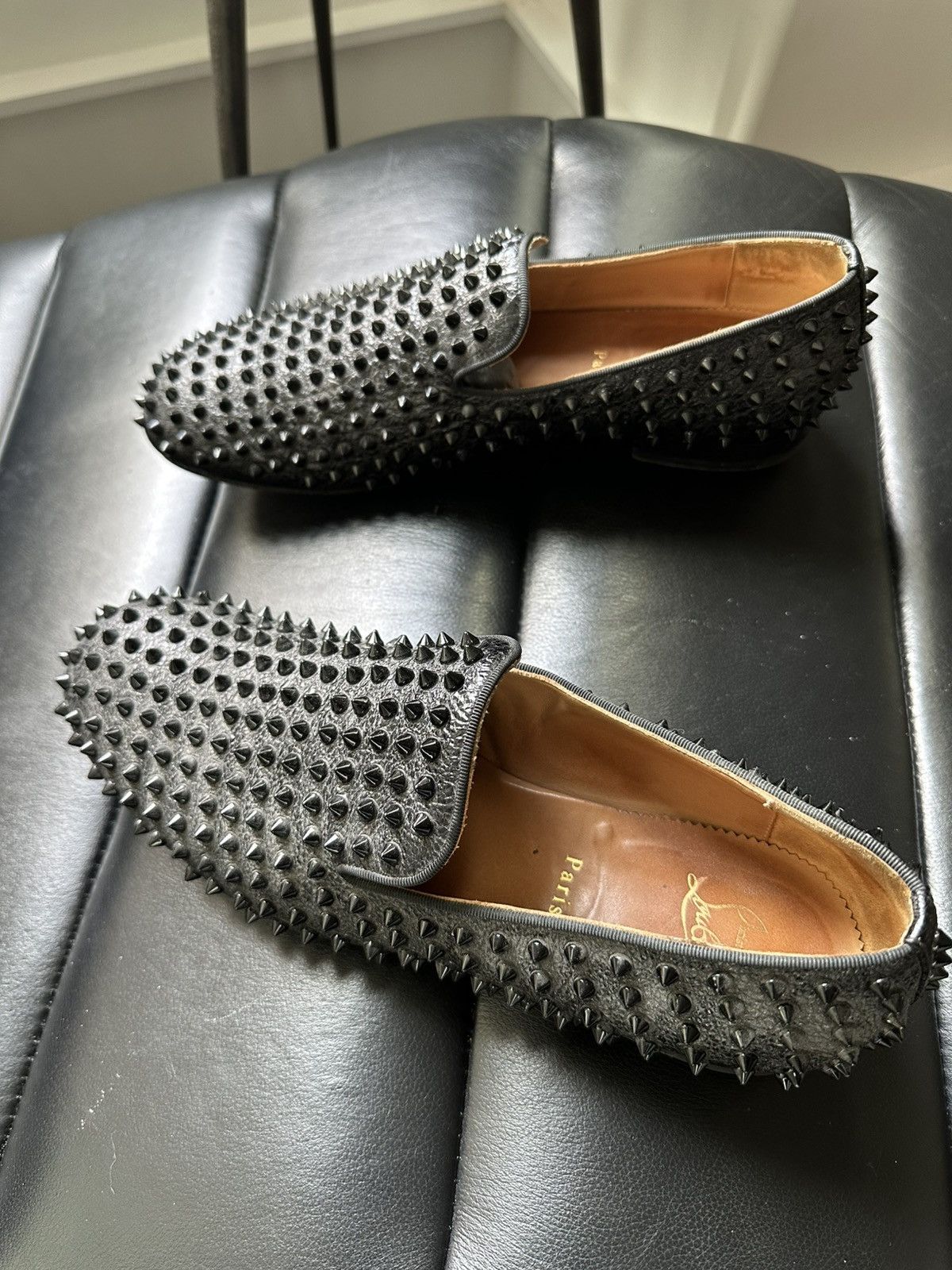 Christian Louboutin Christian Louboutin ROLLERBOY SPIKES FLAT Calf Loafers 44.5 Size US 11.5 / EU 44-45 - 1 Thumbnail
