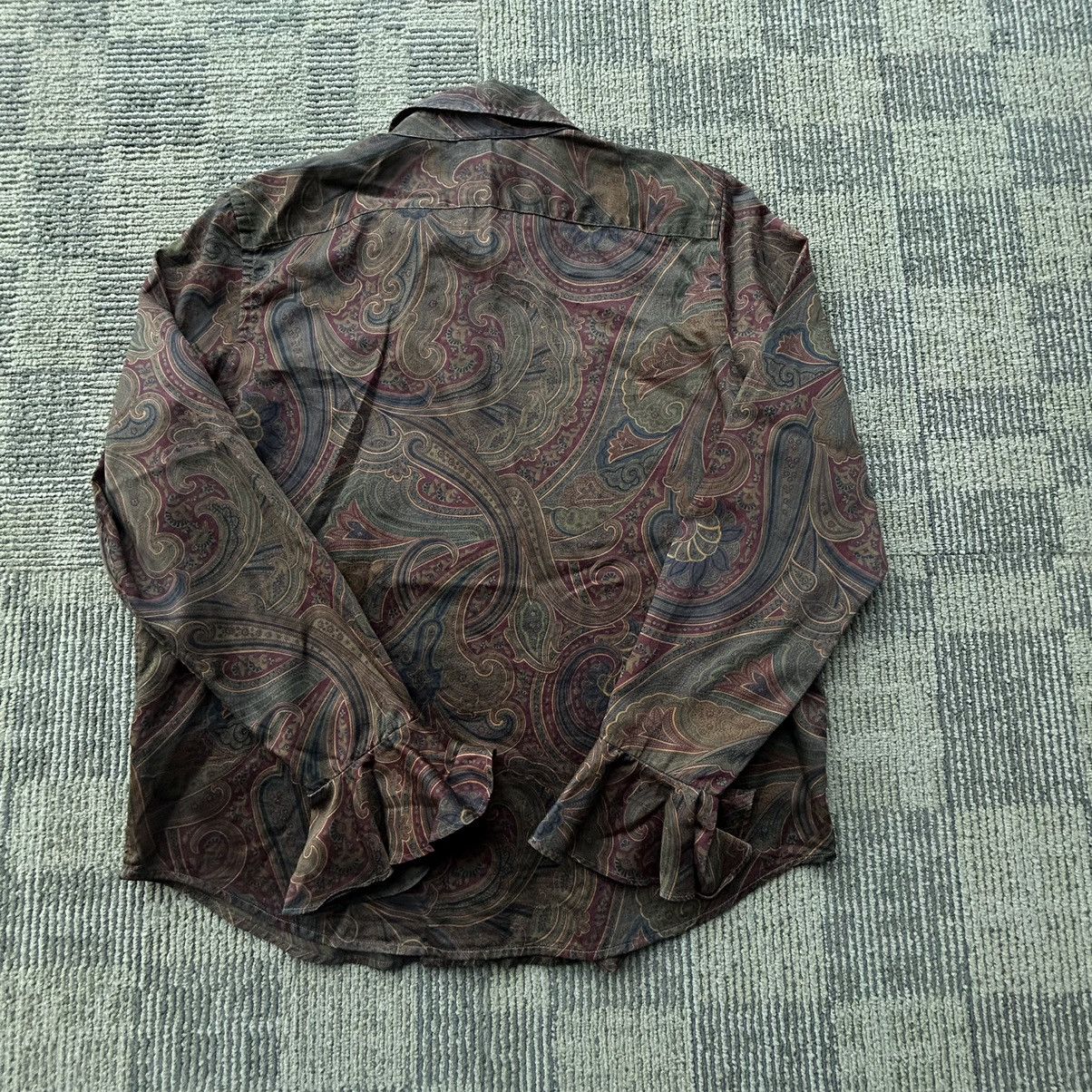Ralph Lauren Vtg Ralph Lauren Paisley Silk Bell Sleeve Button-Up Shirt Size L / US 10 / IT 46 - 2 Thumbnail