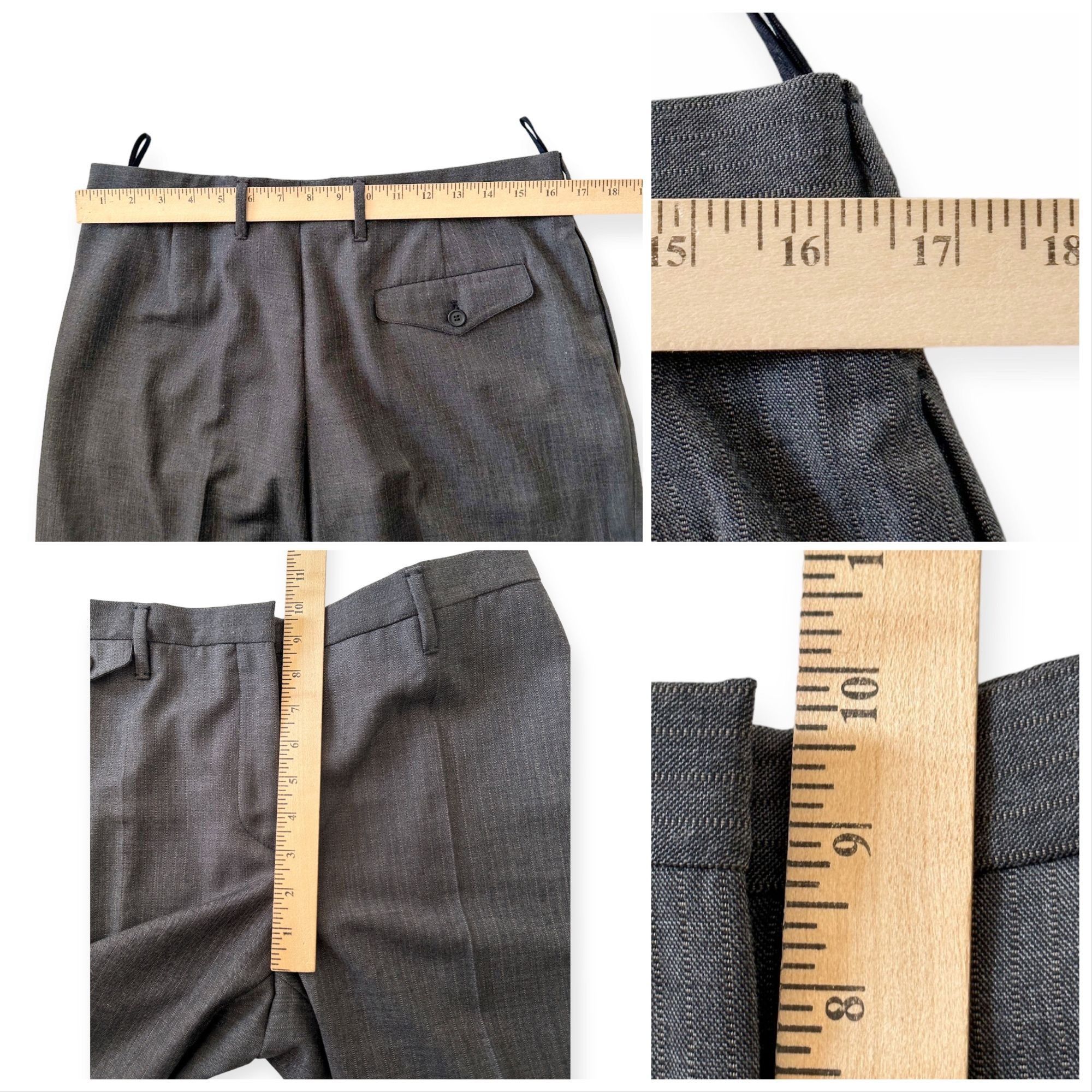 Prada Prada FW2003 Gray Wool Pants + Belt (46) Size 32" / US 10 / IT 46 - 11 Thumbnail