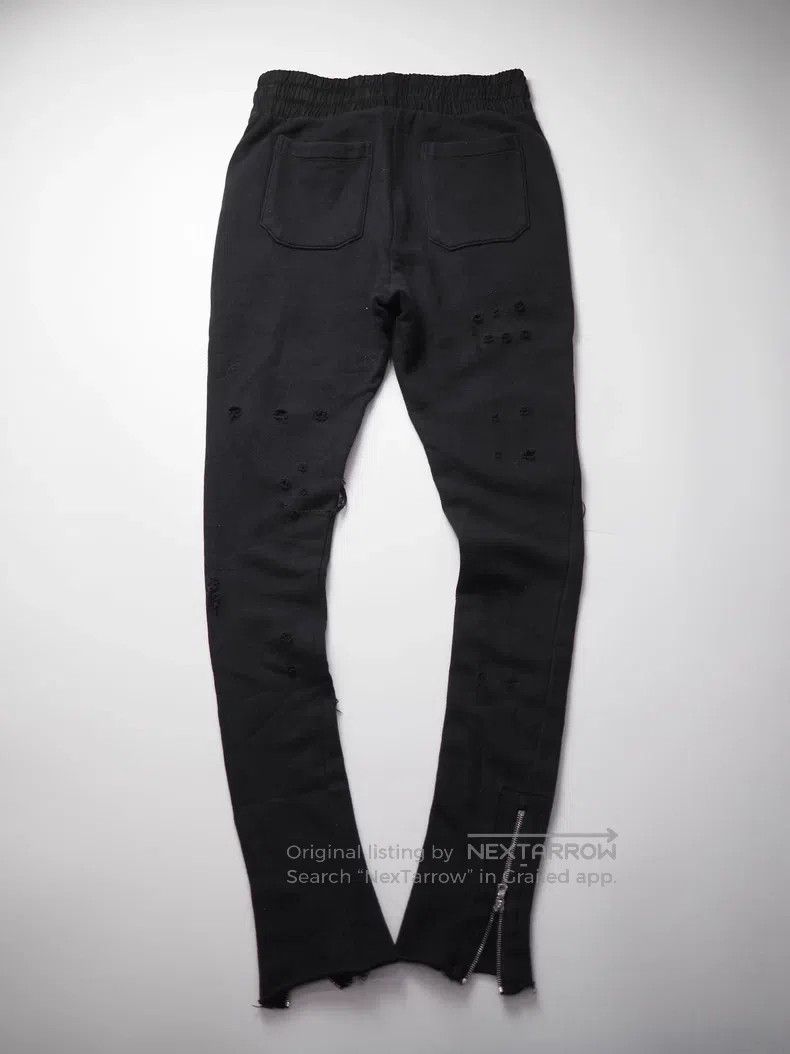 Amiri Amiri size XS Black destroyed leather patchwork sweatpants Size US 27 - 2 Thumbnail