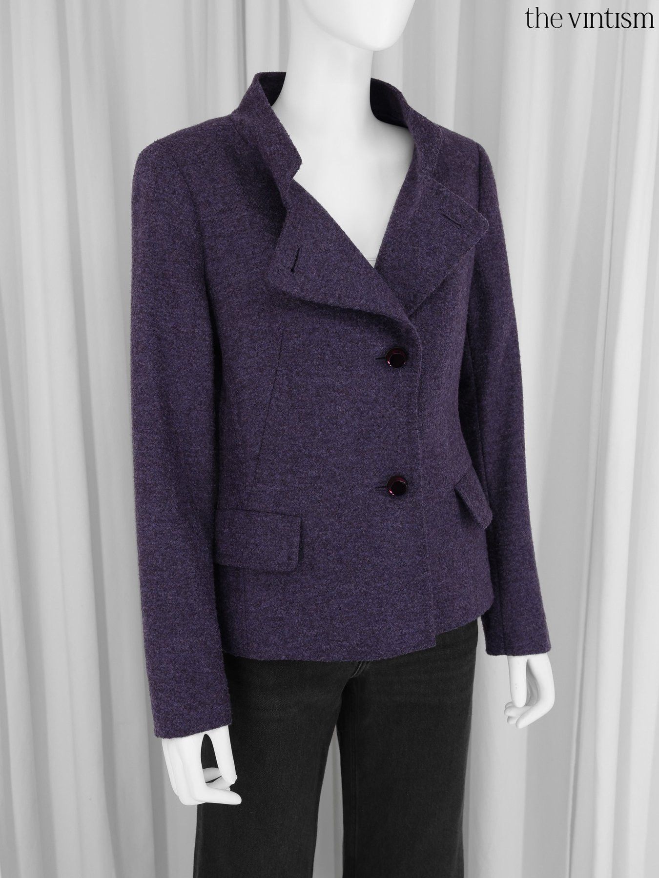 Escada Escada Archival Violet Boucle Virgin Wool Jacket DE 38 M Size M / US 6-8 / IT 42-44 - 3 Thumbnail