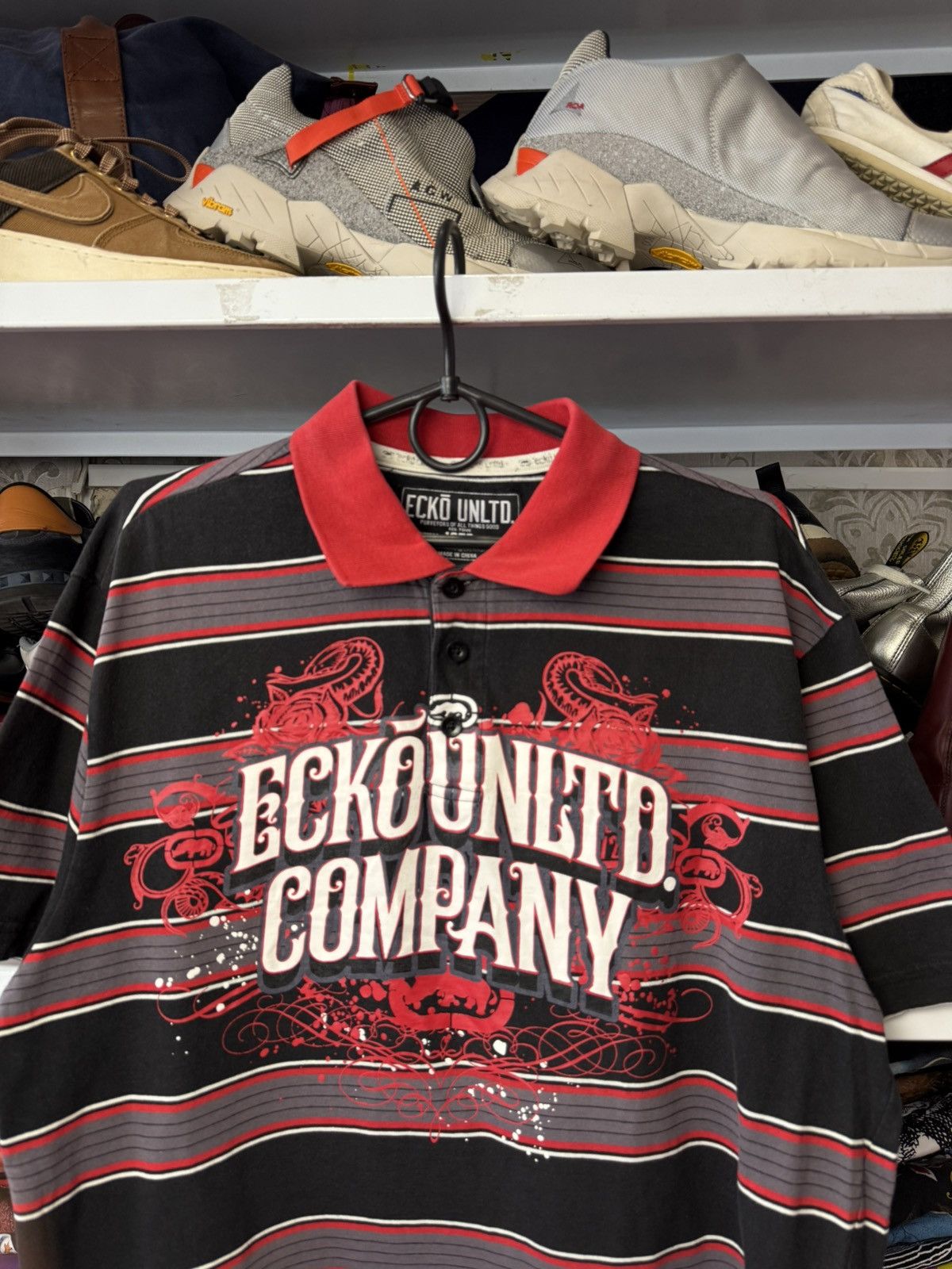 Ecko Unltd. VINTAGE Ecko Unltd Y2K Red Big logo Polo T-Shirt USA Size US L / EU 52-54 / 3 - 7 Thumbnail