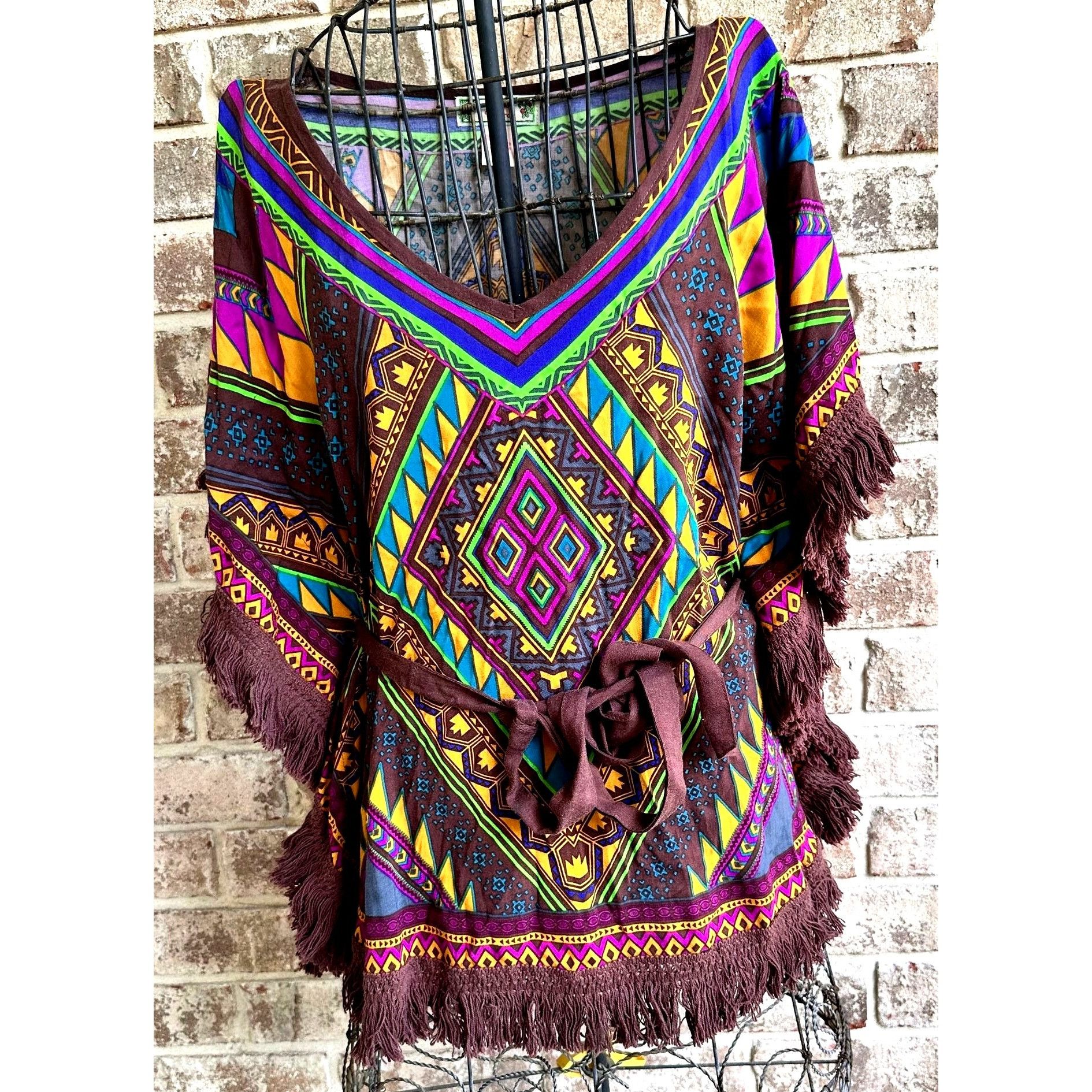 Vintage Vintage Flying Tomato Kimono Fringed Top Small Boho Tribal Size S / US 4 / IT 40 - 1 Thumbnail