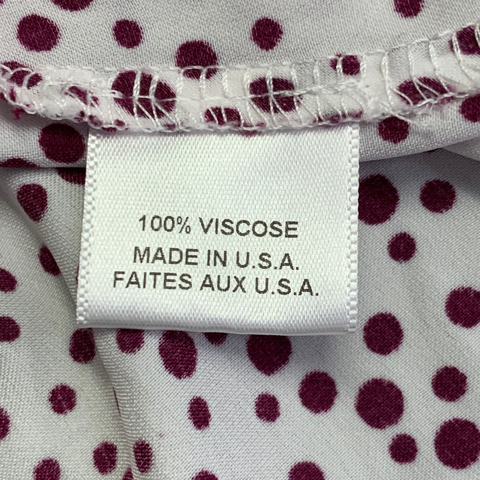 MISA Los Angeles MISA Size XS White Burgundy Viscose Dots Ruffle Wrap Dress Size XS / US 0-2 / IT 36-38 - 6 Thumbnail