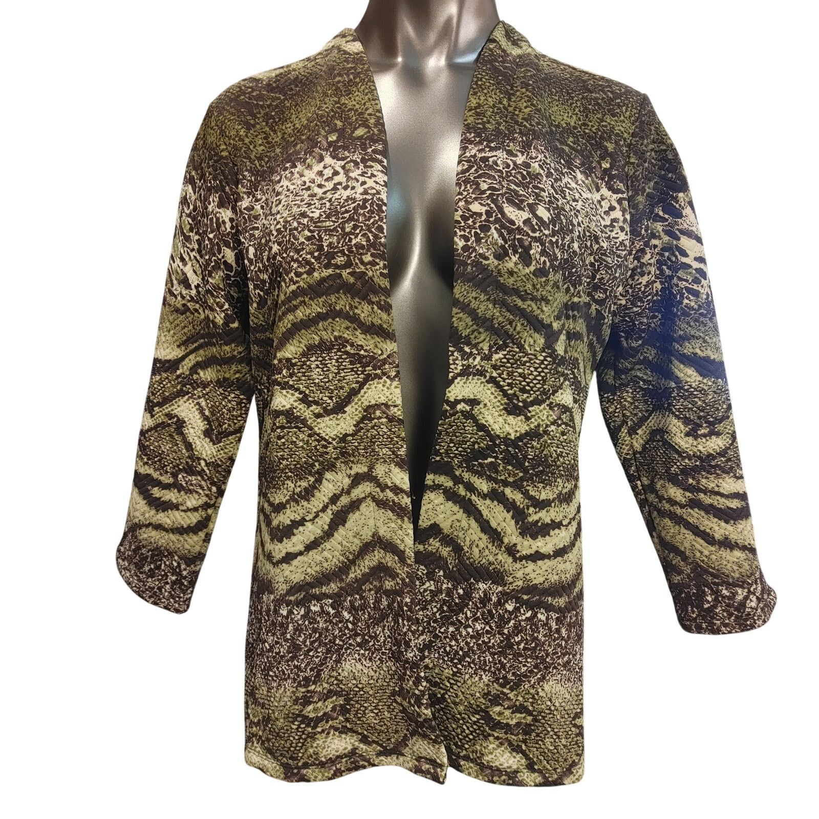 Other Peck & Peck Womens M Brown/Gold Open Front Cardigan Size M / US 6-8 / IT 42-44 - 1 Thumbnail