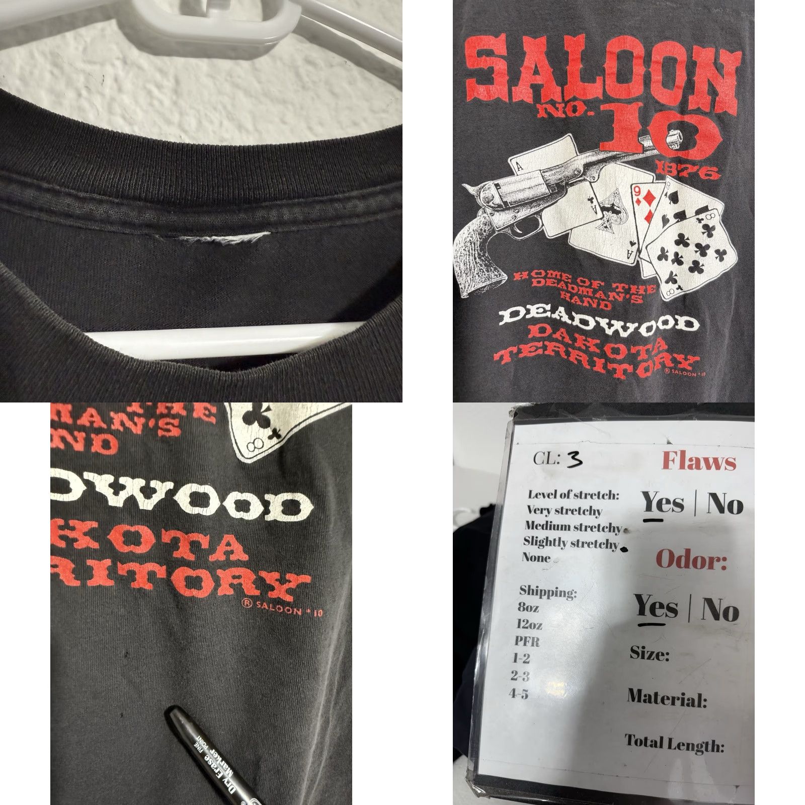 Deadwood VINTAGE Saloon 10 Deadwood Shirt Biker Motorcycle Black Cards Revolver Dakota S Shirt Men S Black Western Vintage Size US S / EU 44-46 / 1 - 9 Thumbnail