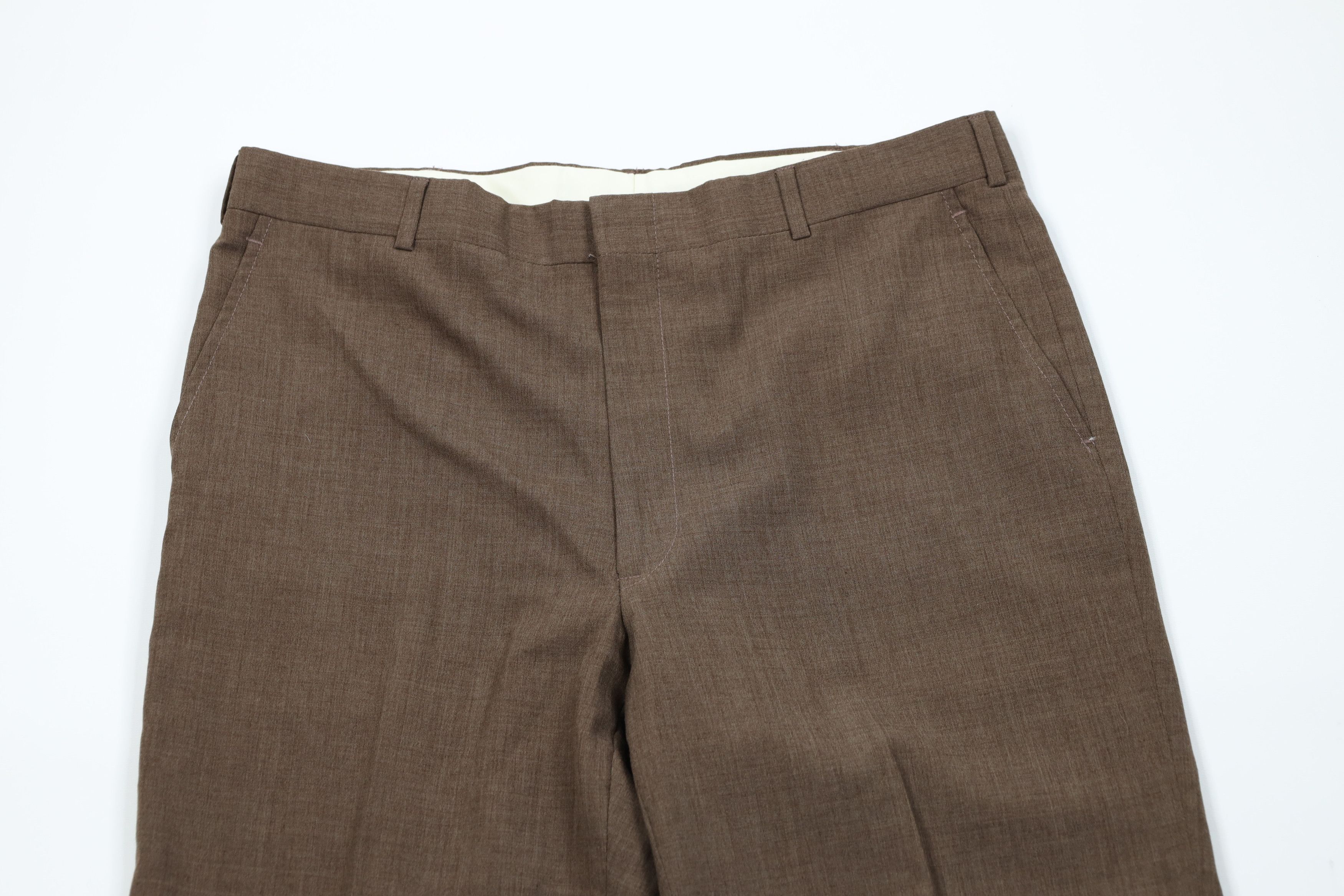 Vintage Vintage 70s Streetwear Wool Wide Leg Chino Pants Brown USA Size US 36 / EU 52 - 2 Thumbnail