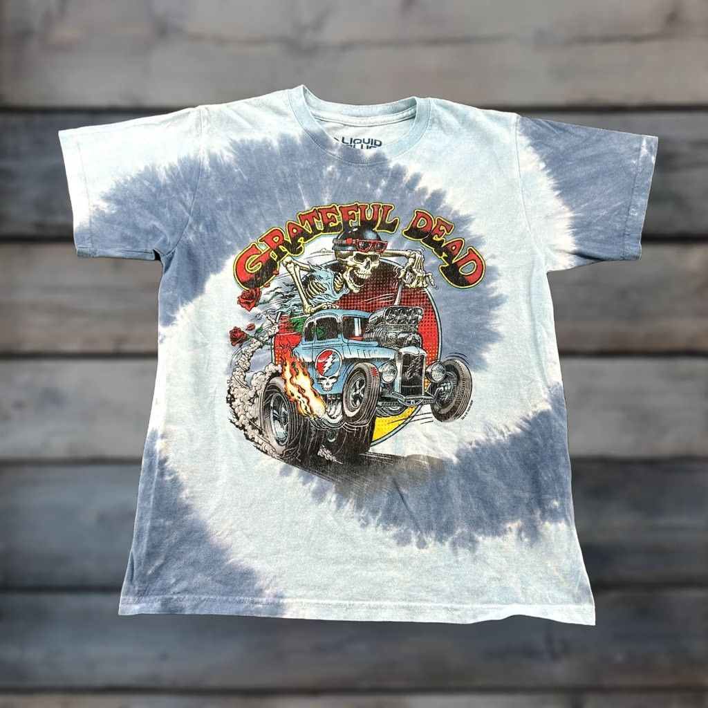 Liquid Blue Grateful Dead Shirt Mens Small Blue Graphic Skeleton Goth Emo Tie Dye Retro Size US S / EU 44-46 / 1 - 1 Thumbnail