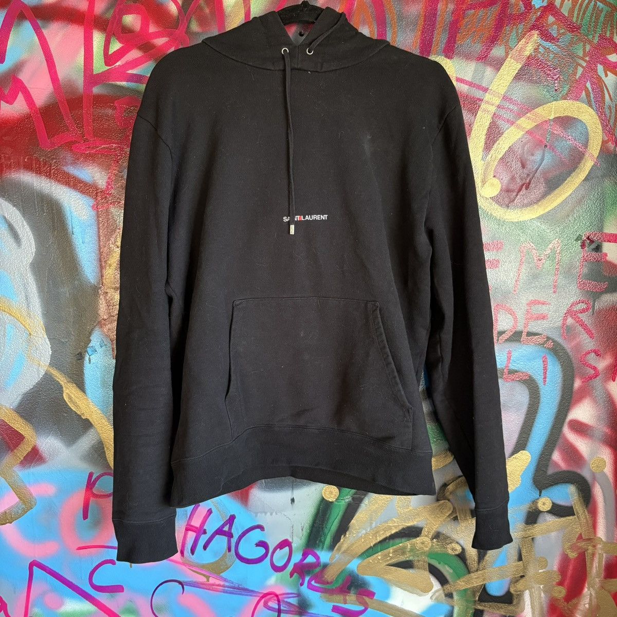 Saint Laurent Paris Black Saint Laurent Paris Logo Hoodie Size M Size US S / EU 44-46 / 1 - 1 Thumbnail