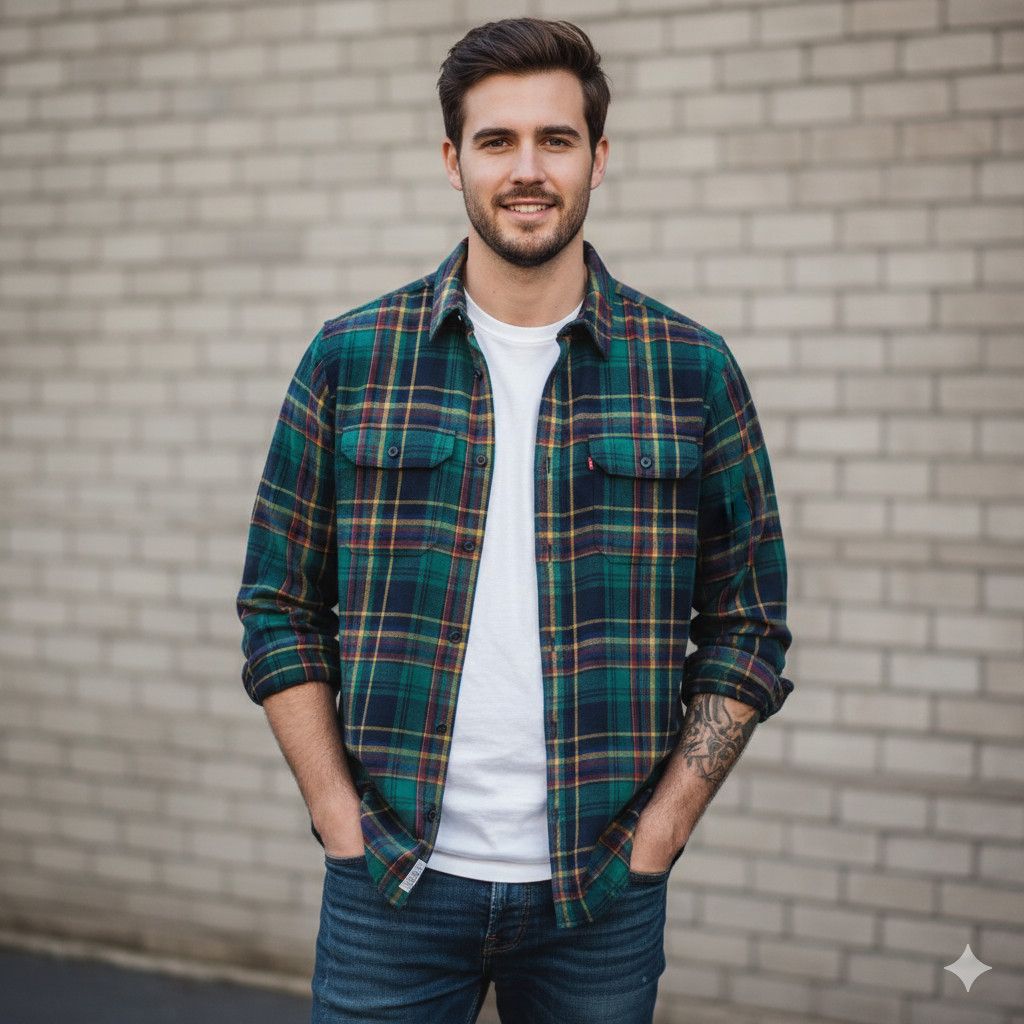 Levi's Levi's Men's L Button Down Flannel Shirt Worker Relaxed Size US L / EU 52-54 / 3 - 3 Thumbnail