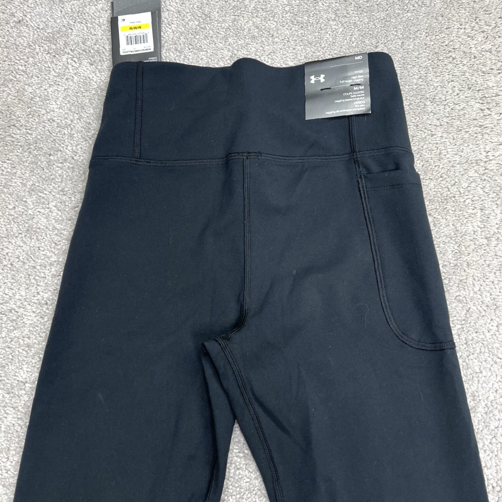 Under Armour Under Armour Leggings Motion Women's Medium Full-Length Black High Rise Run 28” Inseam NWT Size 32" / US 10 / IT 46 - 7 Thumbnail
