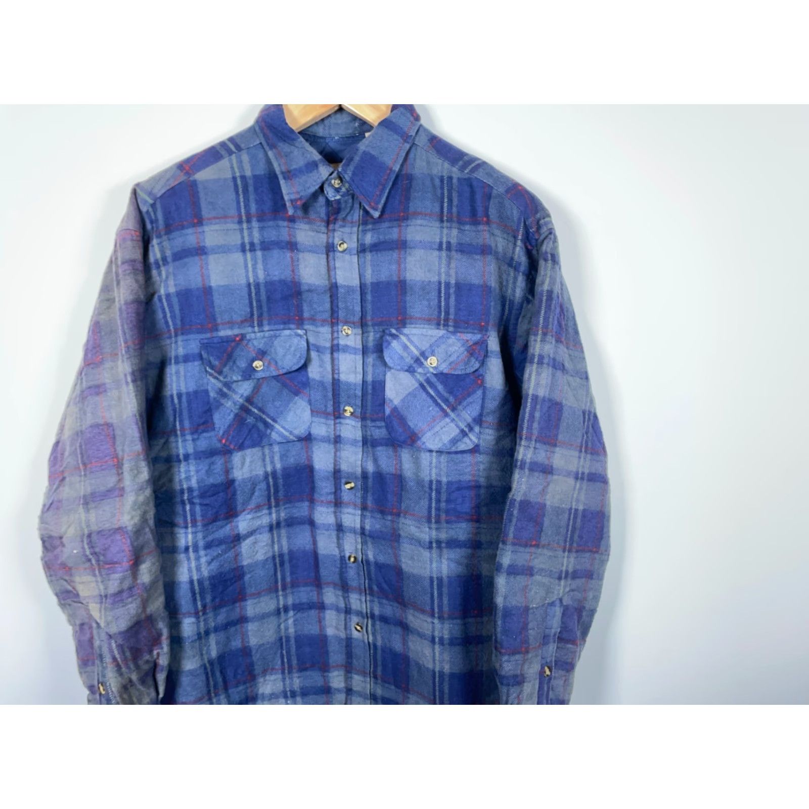 All Blues VINTAGE Northwest Territory Shirt Jacket Mens Large Tall Blue Plaid Quilted Lined Flannel Workwear Shirt Jacket Size US L / EU 52-54 / 3 - 4 Thumbnail