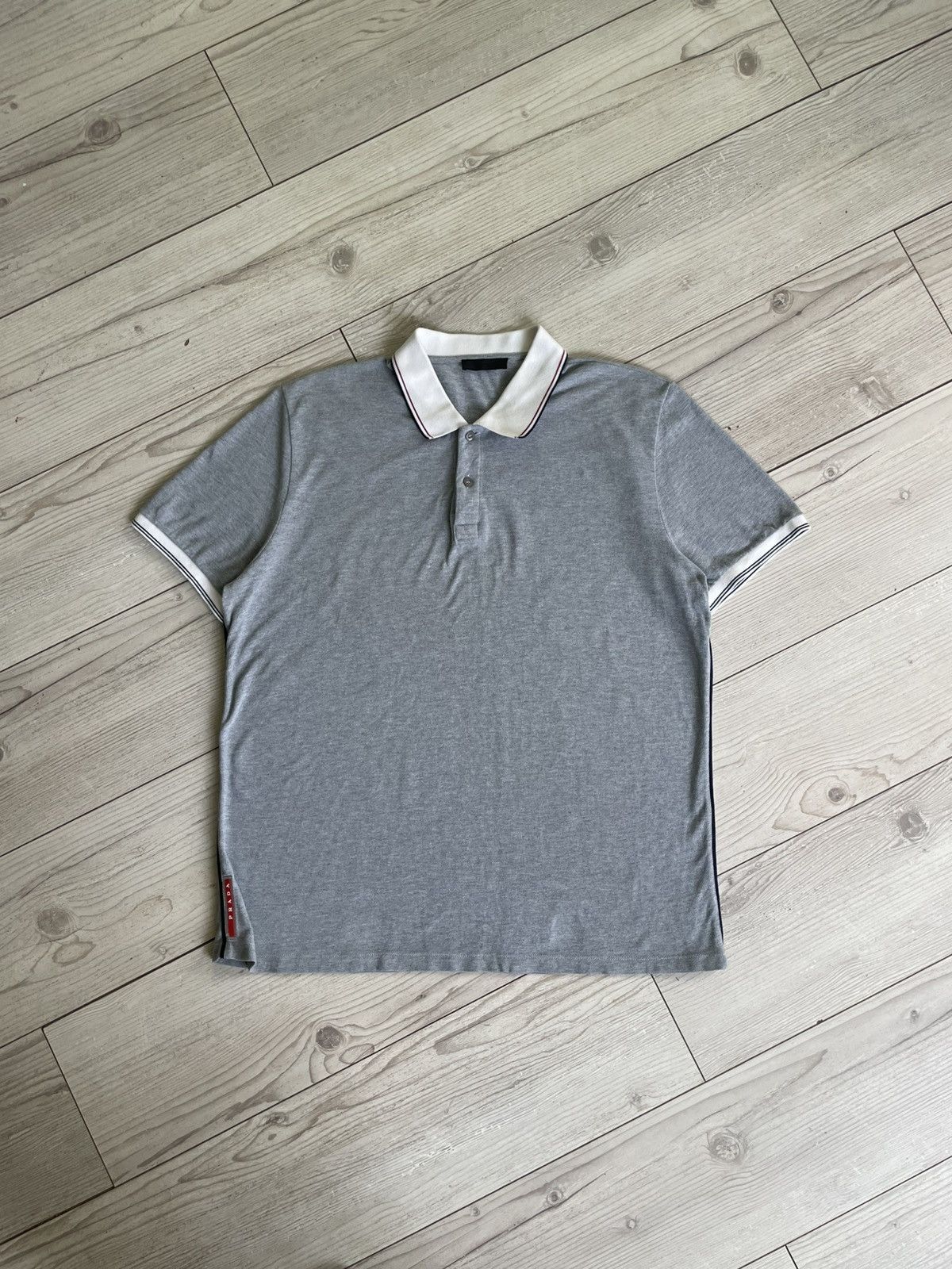 Prada Prada Milano Red Tab Logo Polo Shirt Size US XXL / EU 58 / 5 - 10 Thumbnail