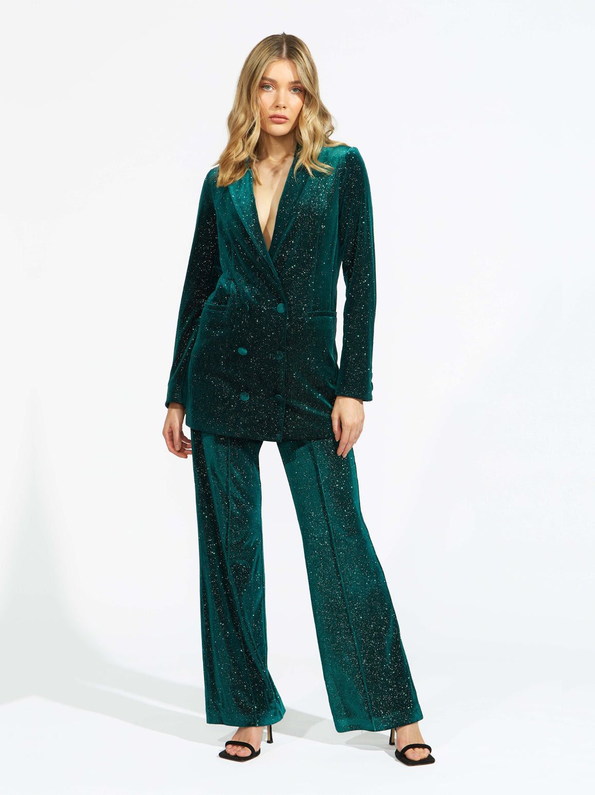 image of Alice Mccall Midnight Magic Suit (Blazer & Pants) in Forest Green, Women's (Size XS)