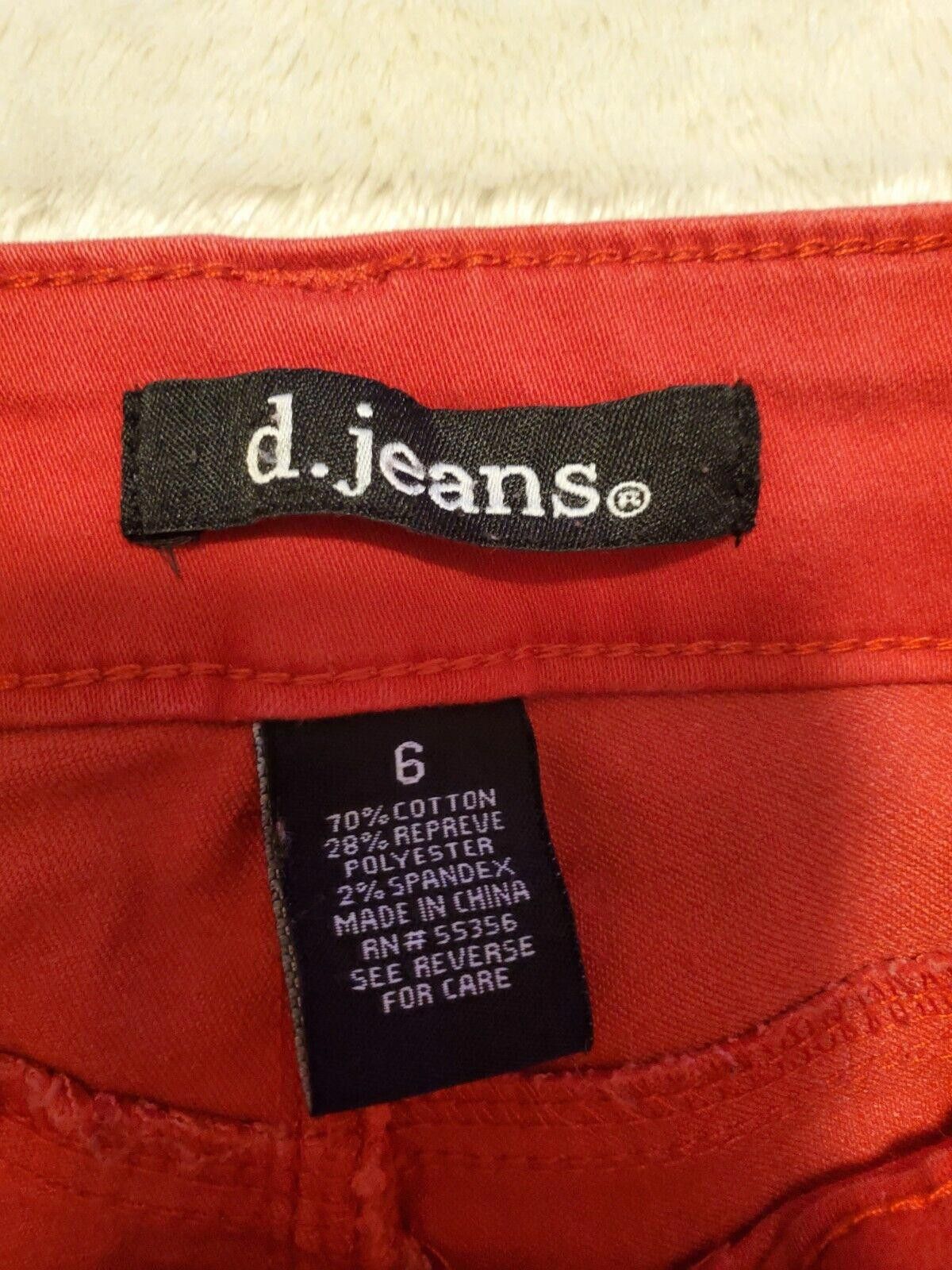 Designer D.Jeans Women Red Jeans 6 Size 28" / US 6 / IT 42 - 2 Thumbnail